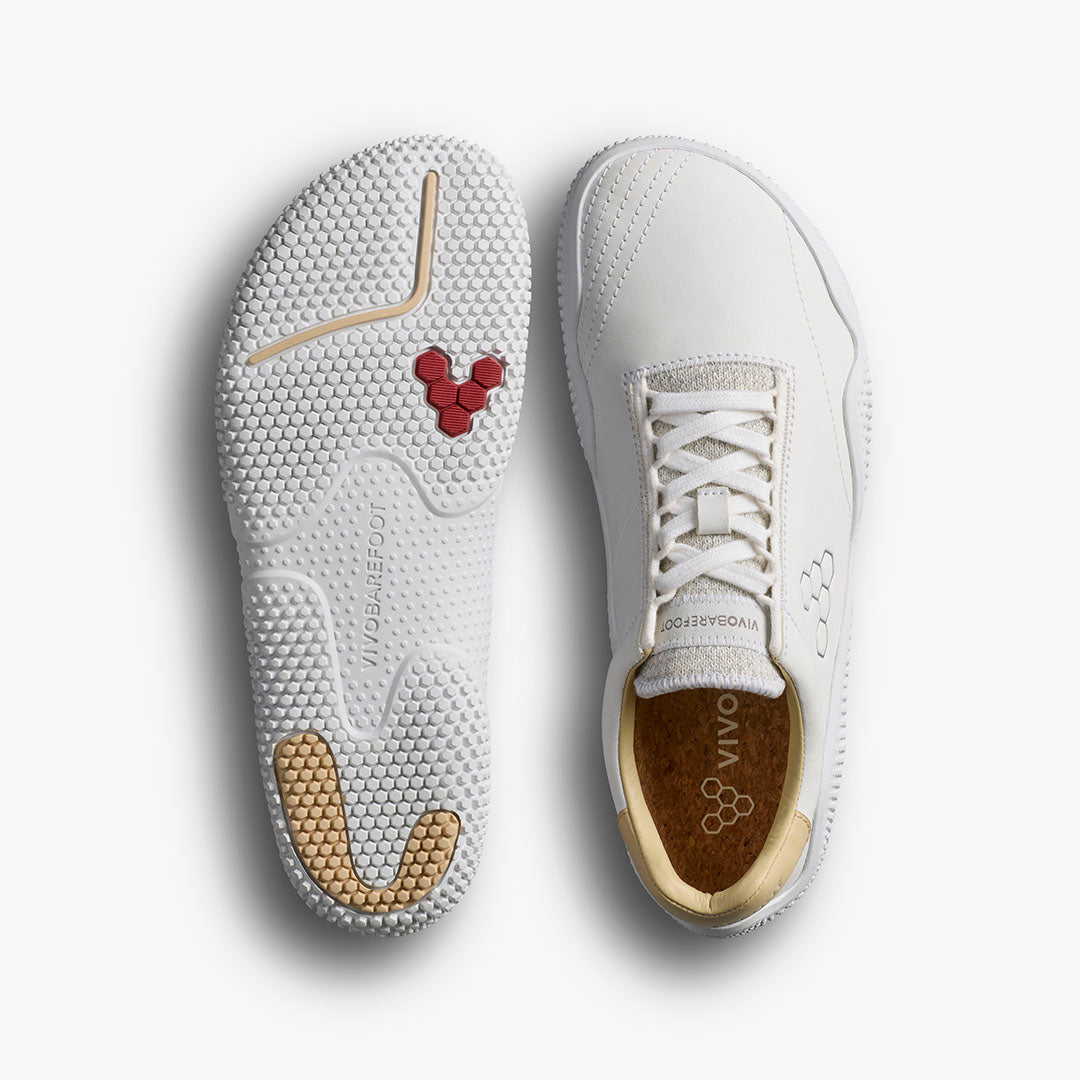 Vivobarefoot Motus Studio Sneaker Leather Womens – Bright White