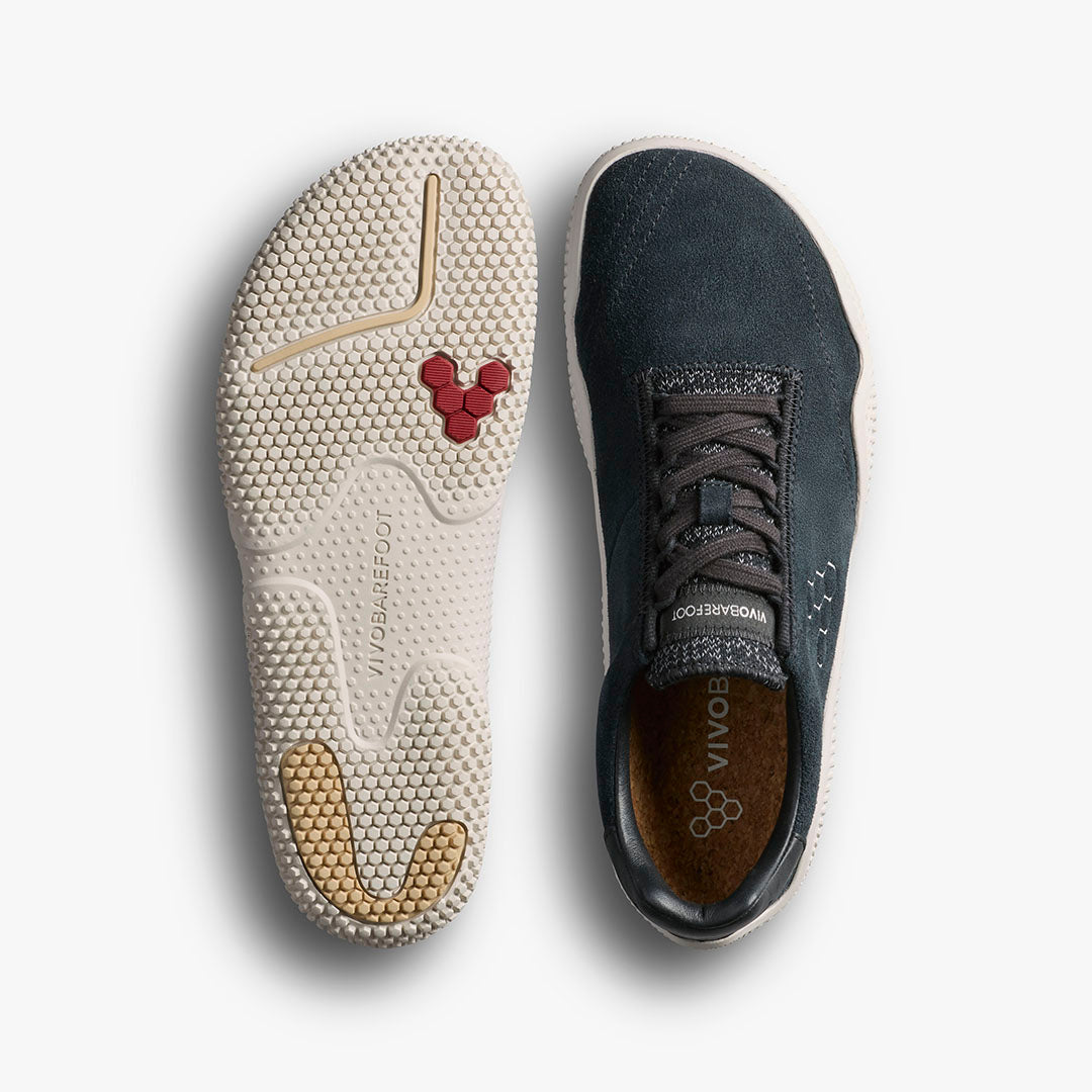 Vivobarefoot Motus Studio Sneaker Leather Womens – Obsidian/White