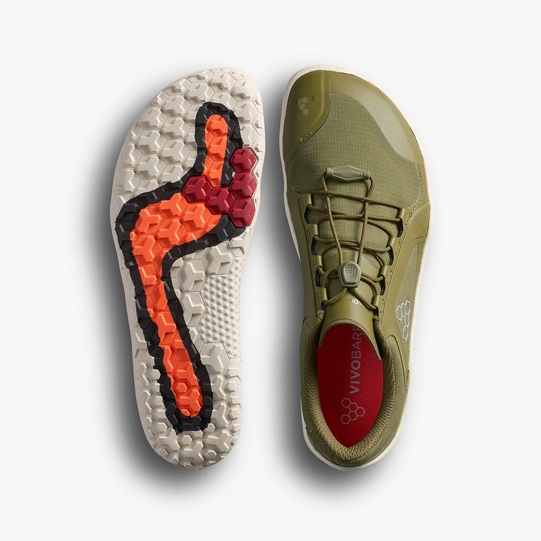 Vivobarefoot Primus Trail III All Weather FG Womens – Dark Olive/White