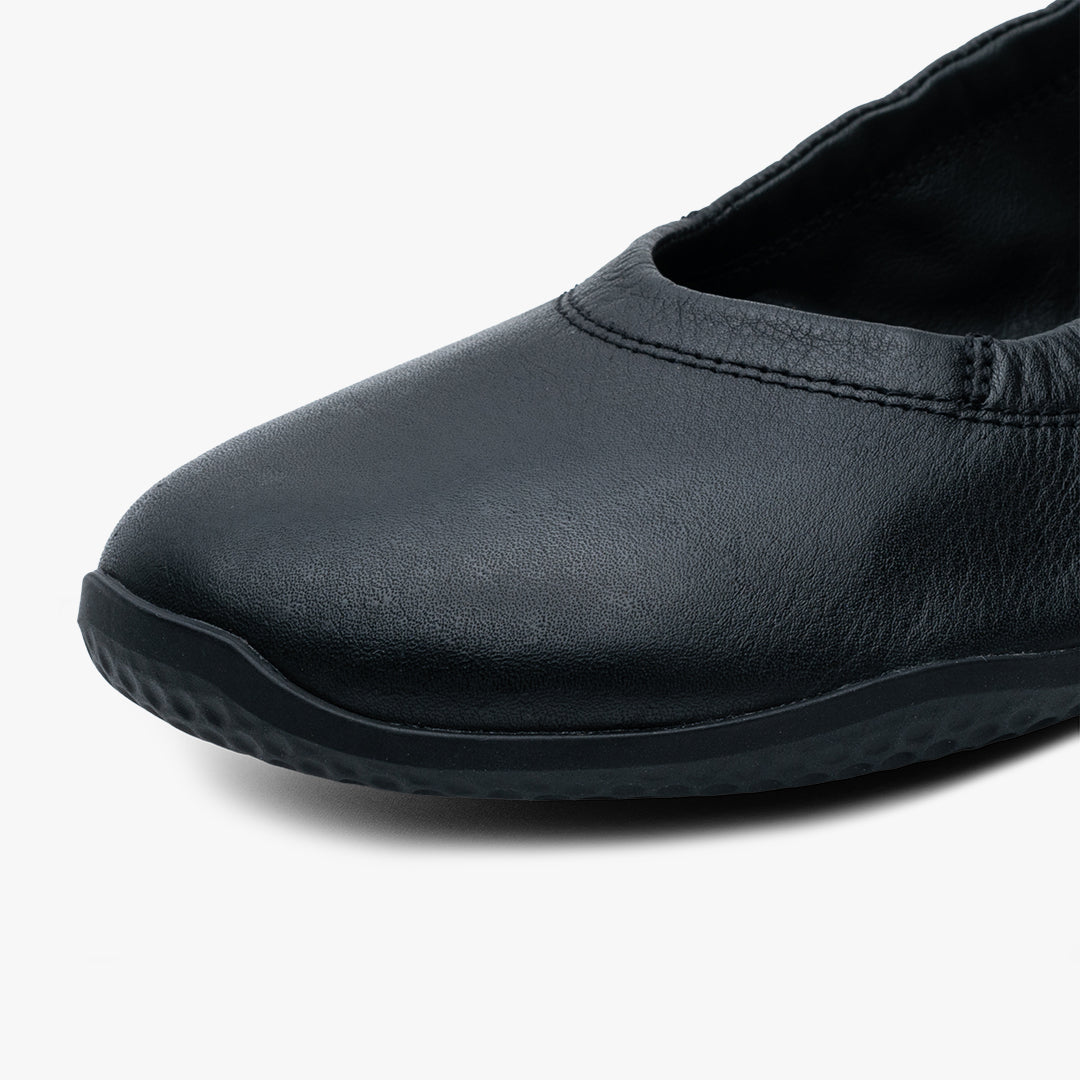 Vivobarefoot Asana Yin Ballerina Leather Womens – Obsidian