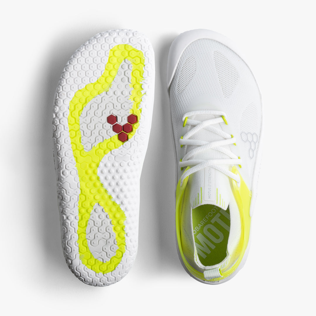 Vivobarefoot Motus Strength Donna – Bianco / Acid Lime
