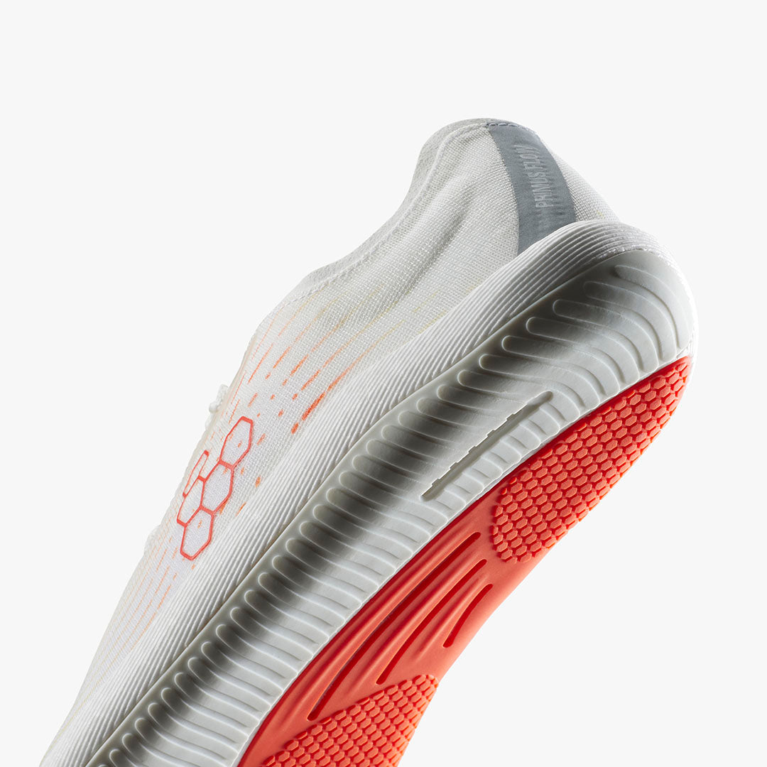 Vivobarefoot Primus Flow Womens – Bright White/Neon-Orange