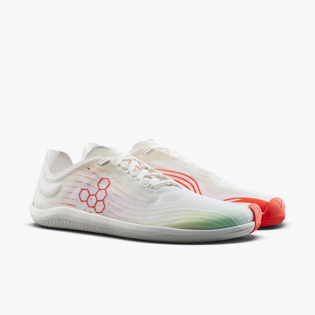 Vivobarefoot Primus Flow Womens – Bright White/Neon-Orange