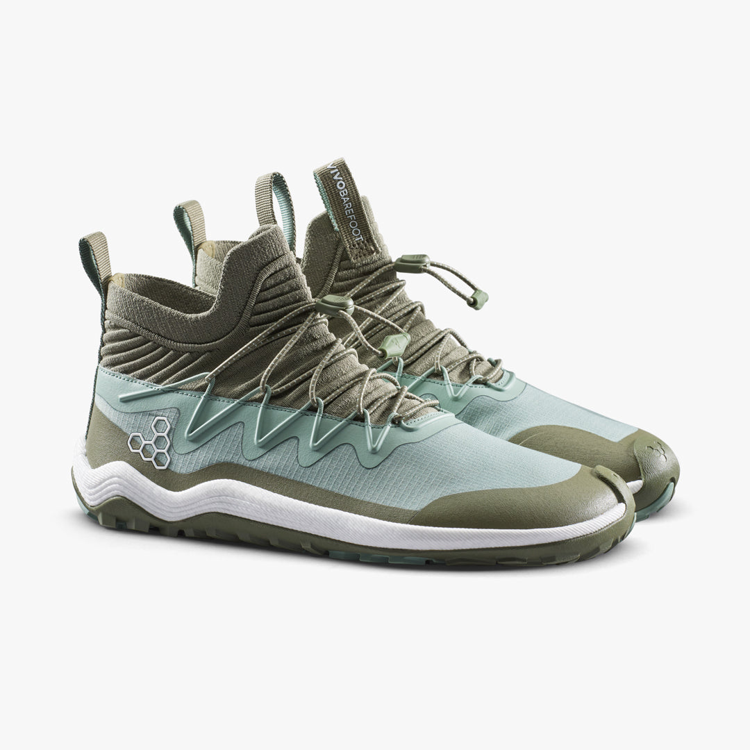 Vivobarefoot Primus Trail Flow Mid II Womens – Glacial Green – Pair