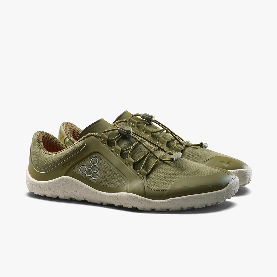 Vivobarefoot Primus Trail III All Weather FG Mens – Dark Olive/White