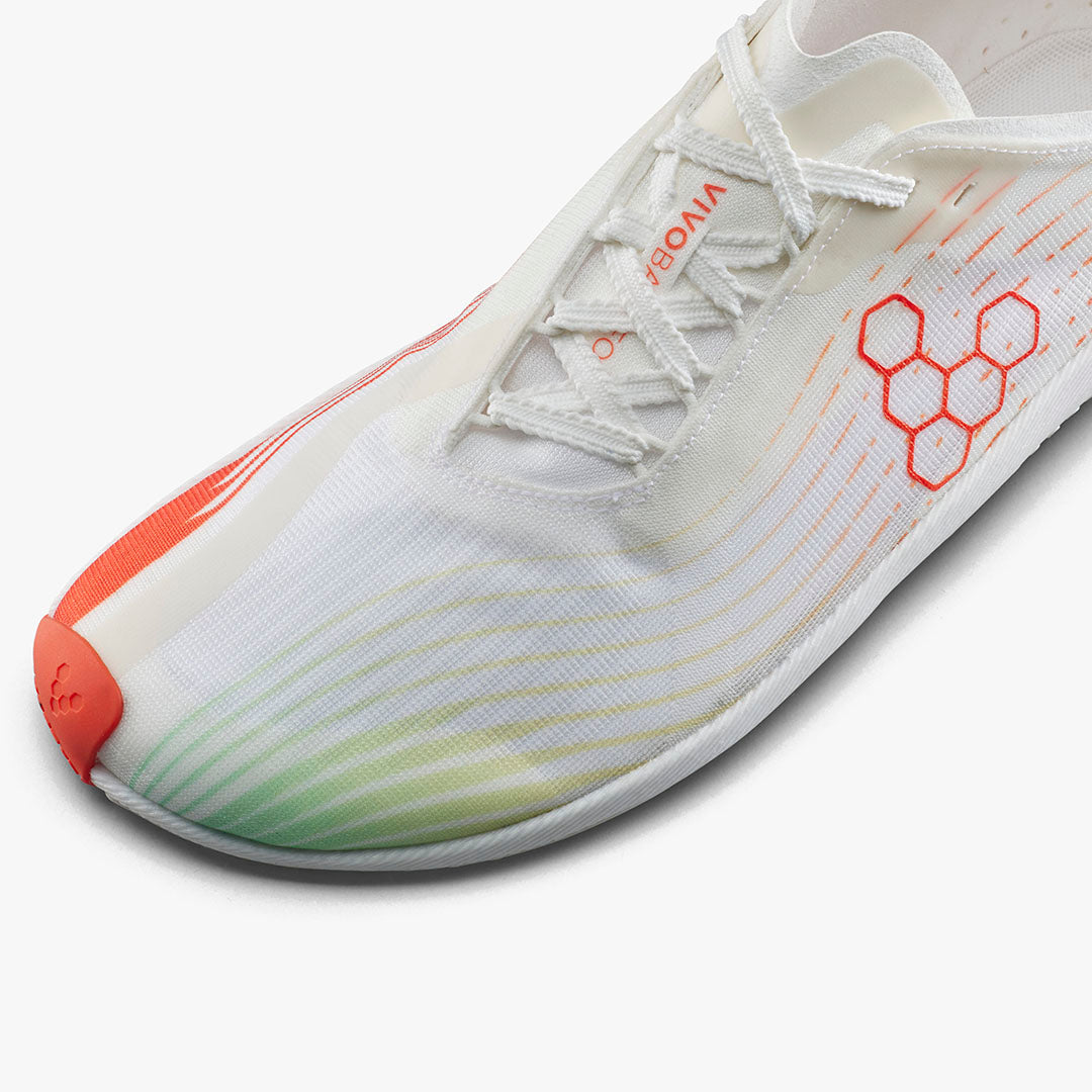Vivobarefoot Primus Flow Mens – Bright White/Neon Orange
