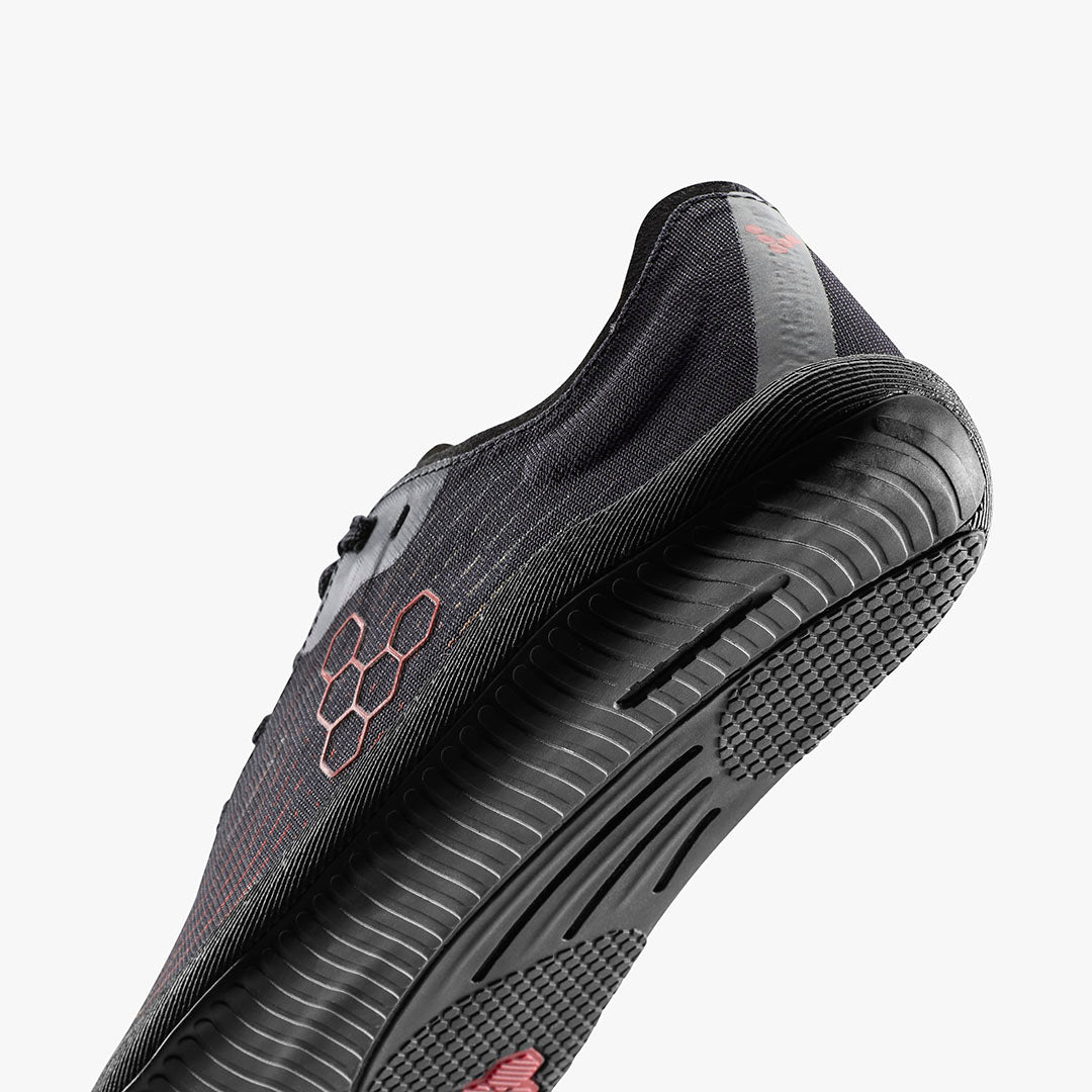 Vivobarefoot Primus Flow Mens – Obsidian/Cherry Tomato
