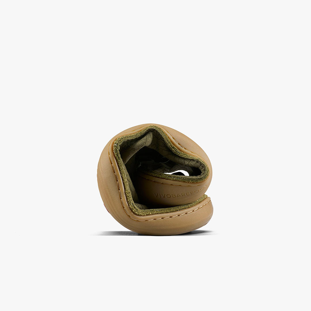 Vivobarefoot Sensus Moc Lace Up Leather Mens – Dark Olive/Cracked Leather