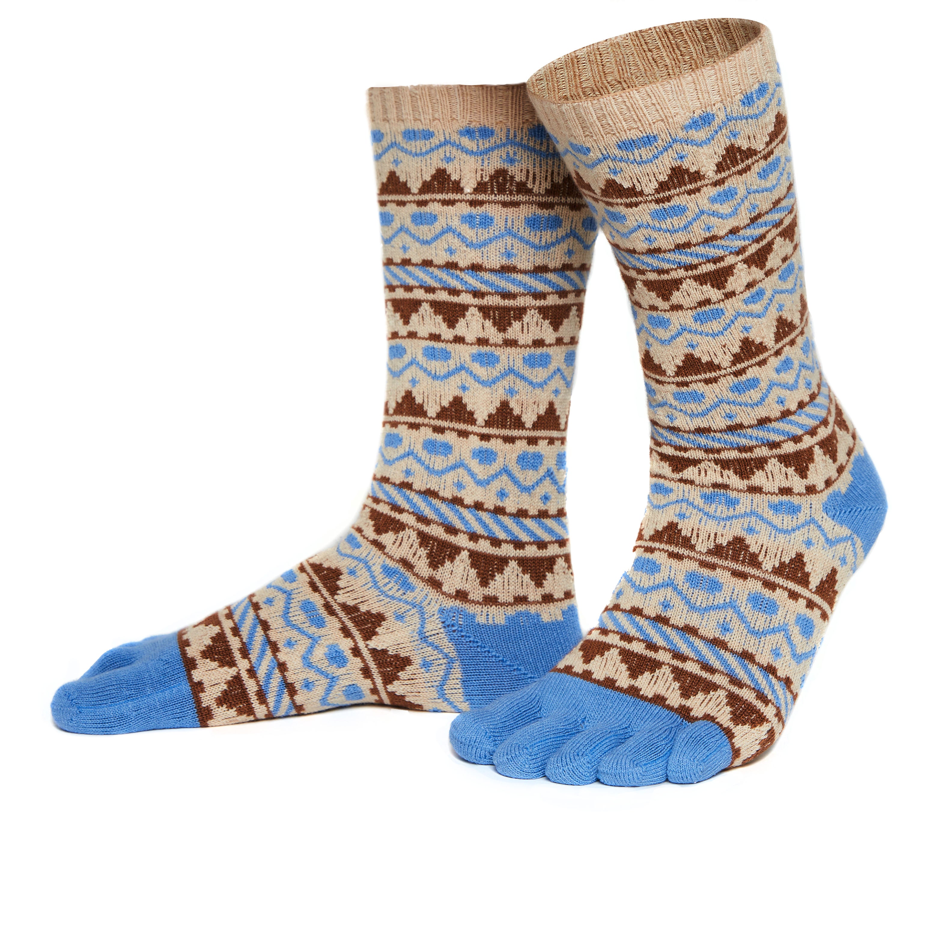 Knitido Biwa Ull – Beige / Light Blue