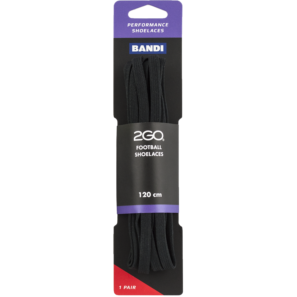 2GO Sorte Flade Sport Snørebånd 120 cm