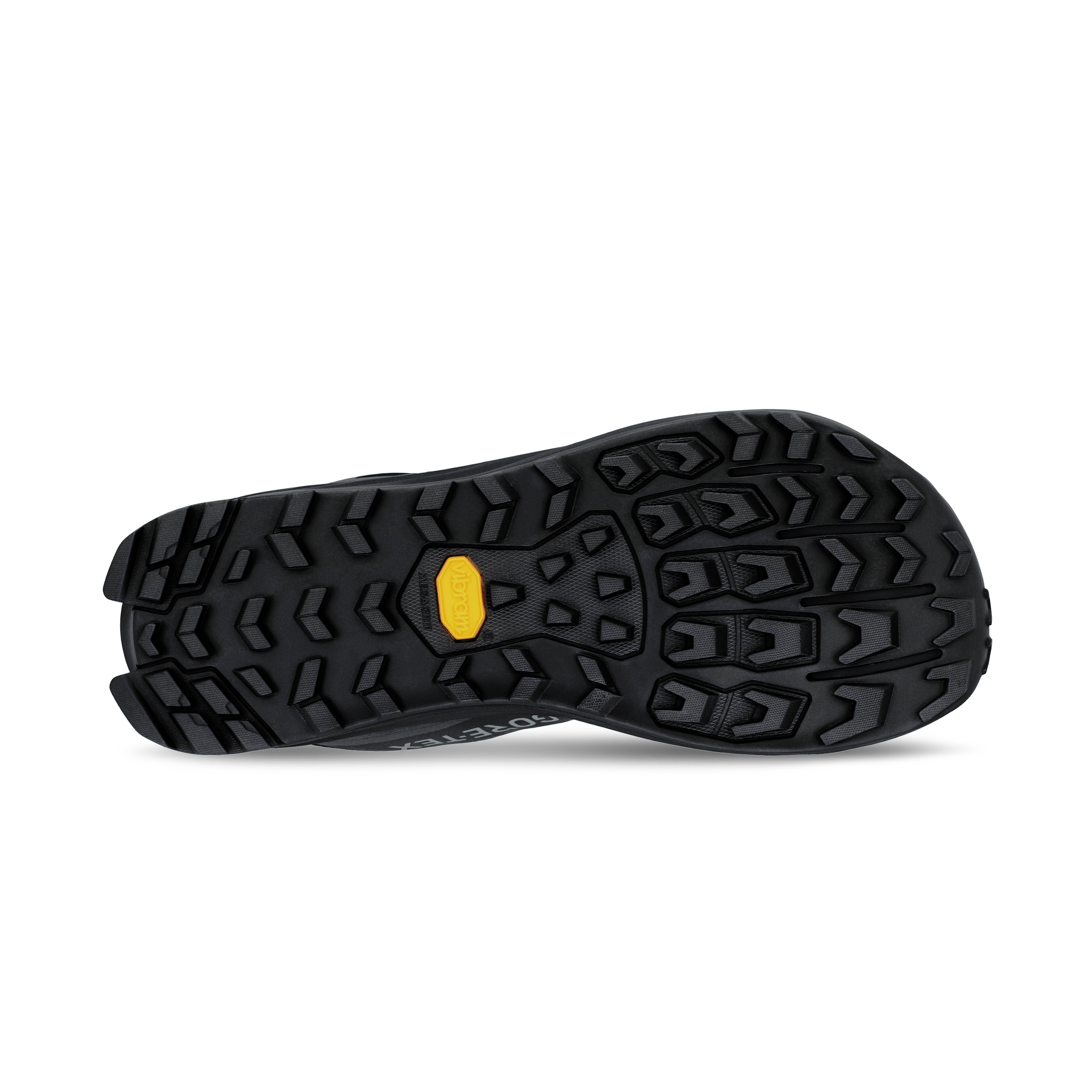 Vibram Megagrip-ydersål på Altra Lone Peak 9+ GTX vandresko til damer i Black/Black