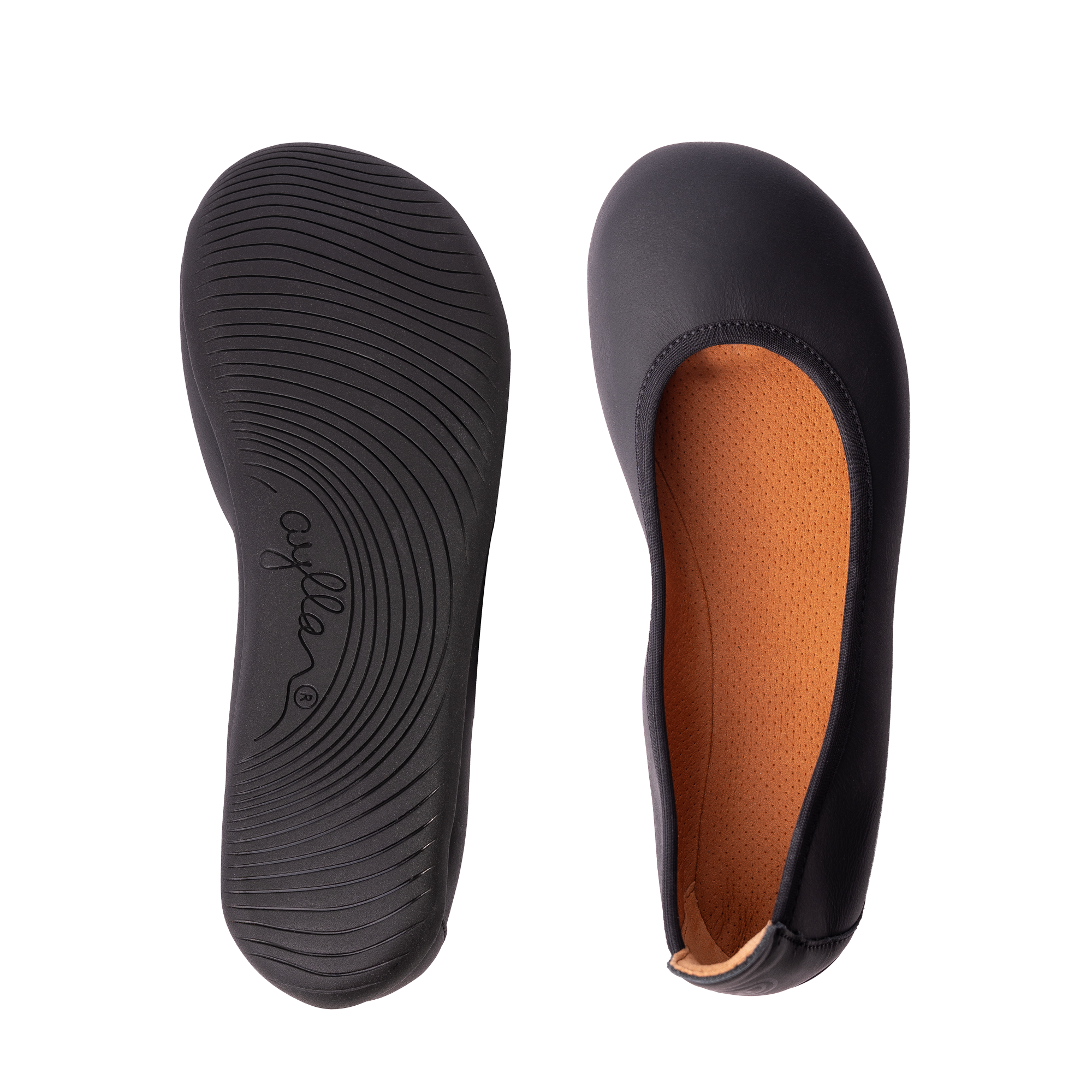 Aylla Ballerina barfods ballerinaer til kvinder i farven simply black, top