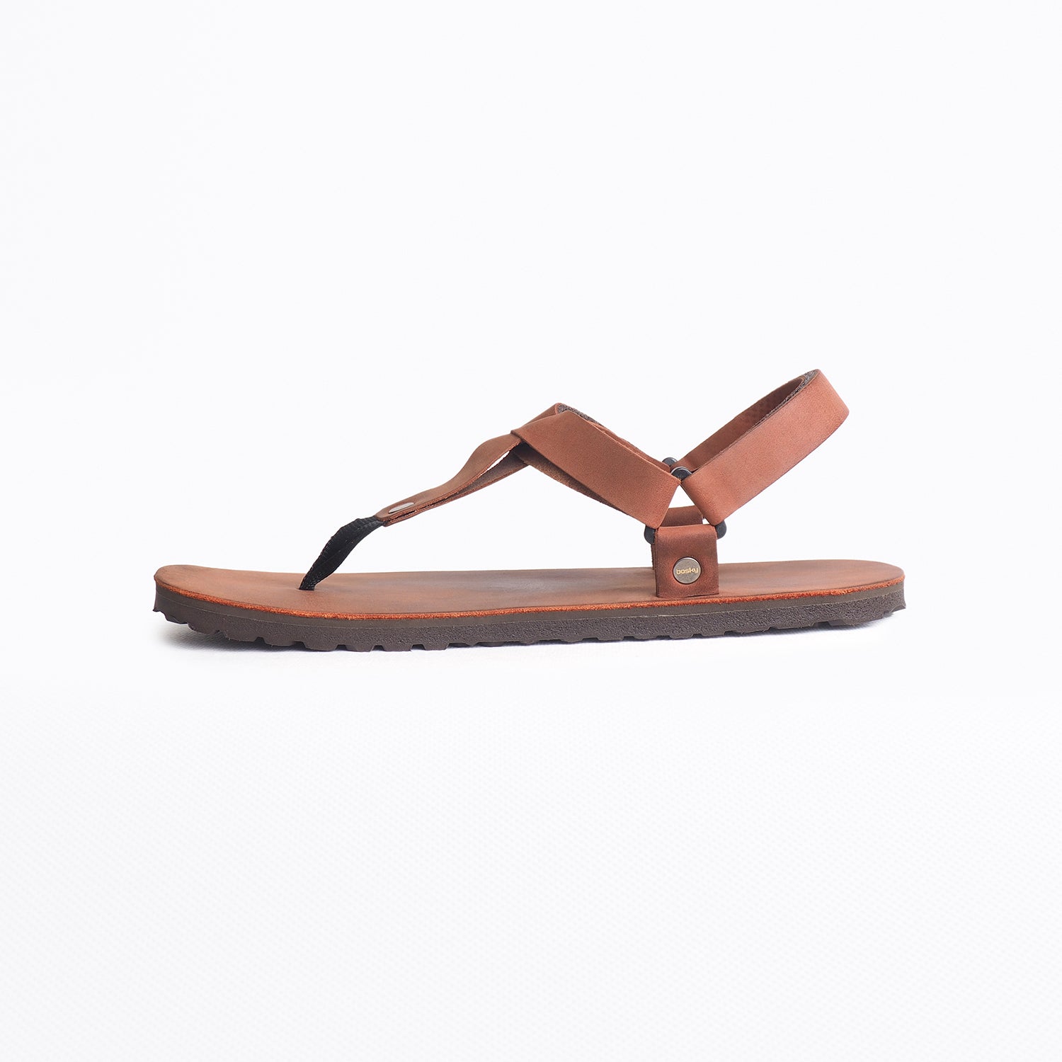 Bosky Rare Y sandal in Redwood, inside view