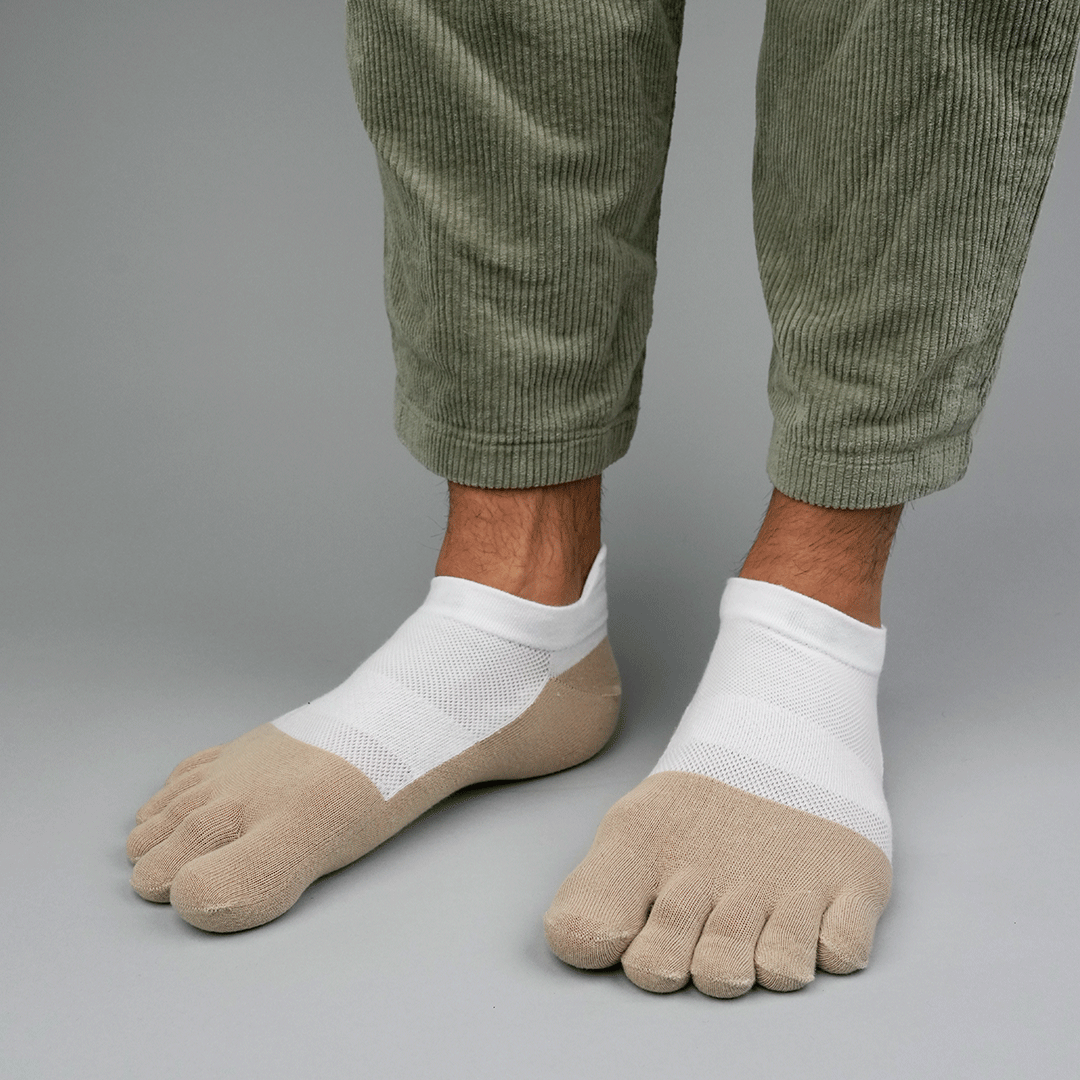 Calzini My Foot Function Toe – Lunghezza invisibile – Bianco/pepe