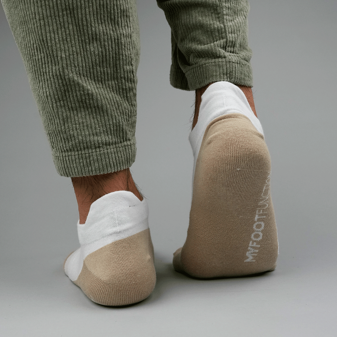 My Foot Function Toe Socks – No-Show Length – White / Pepper