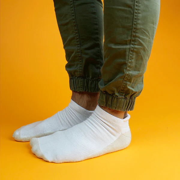 My Foot Function Wide Socks – Ankle Length – White & Ivory