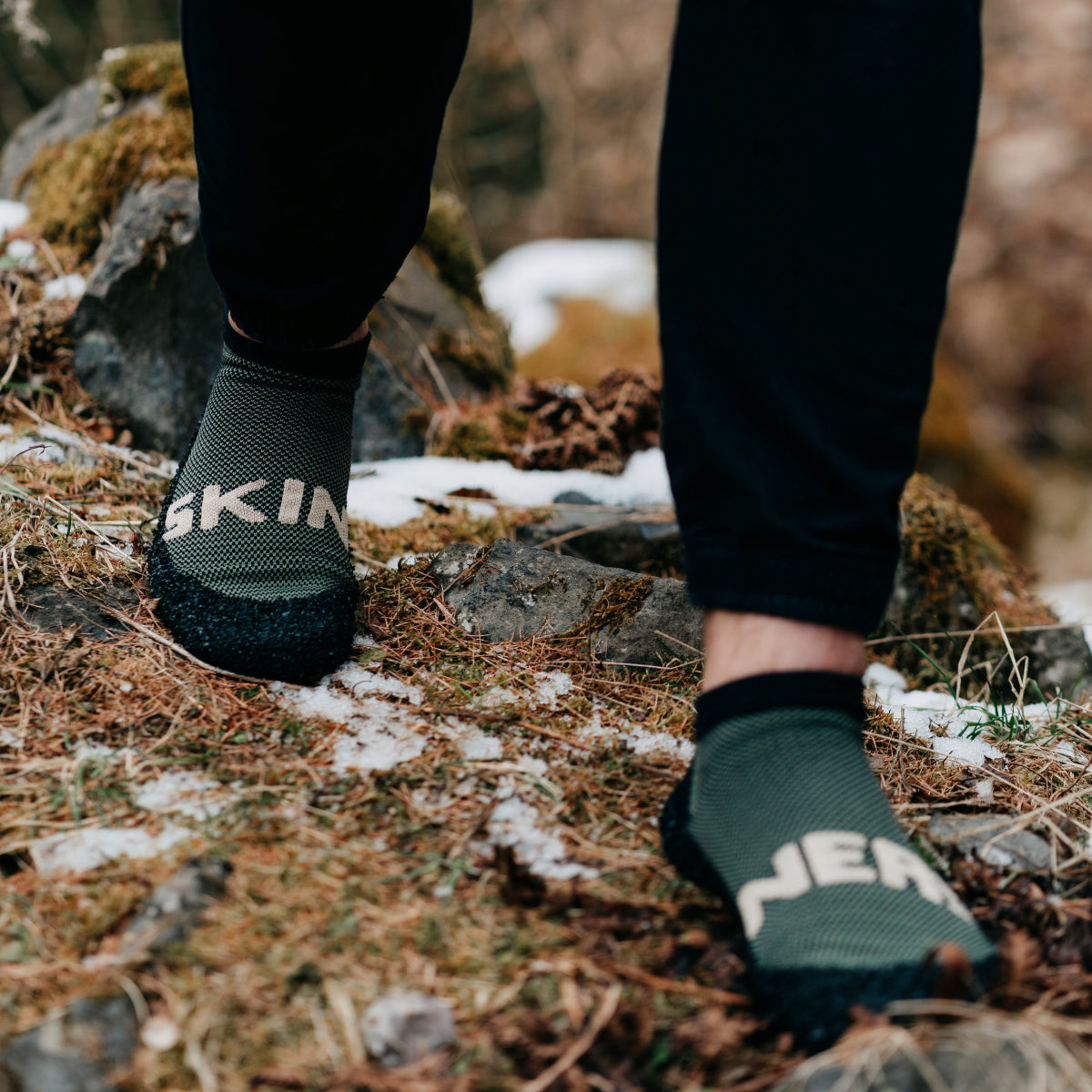 Skinners Essentials 2.0 barfods udendørssokker i farven cactus, billede 5