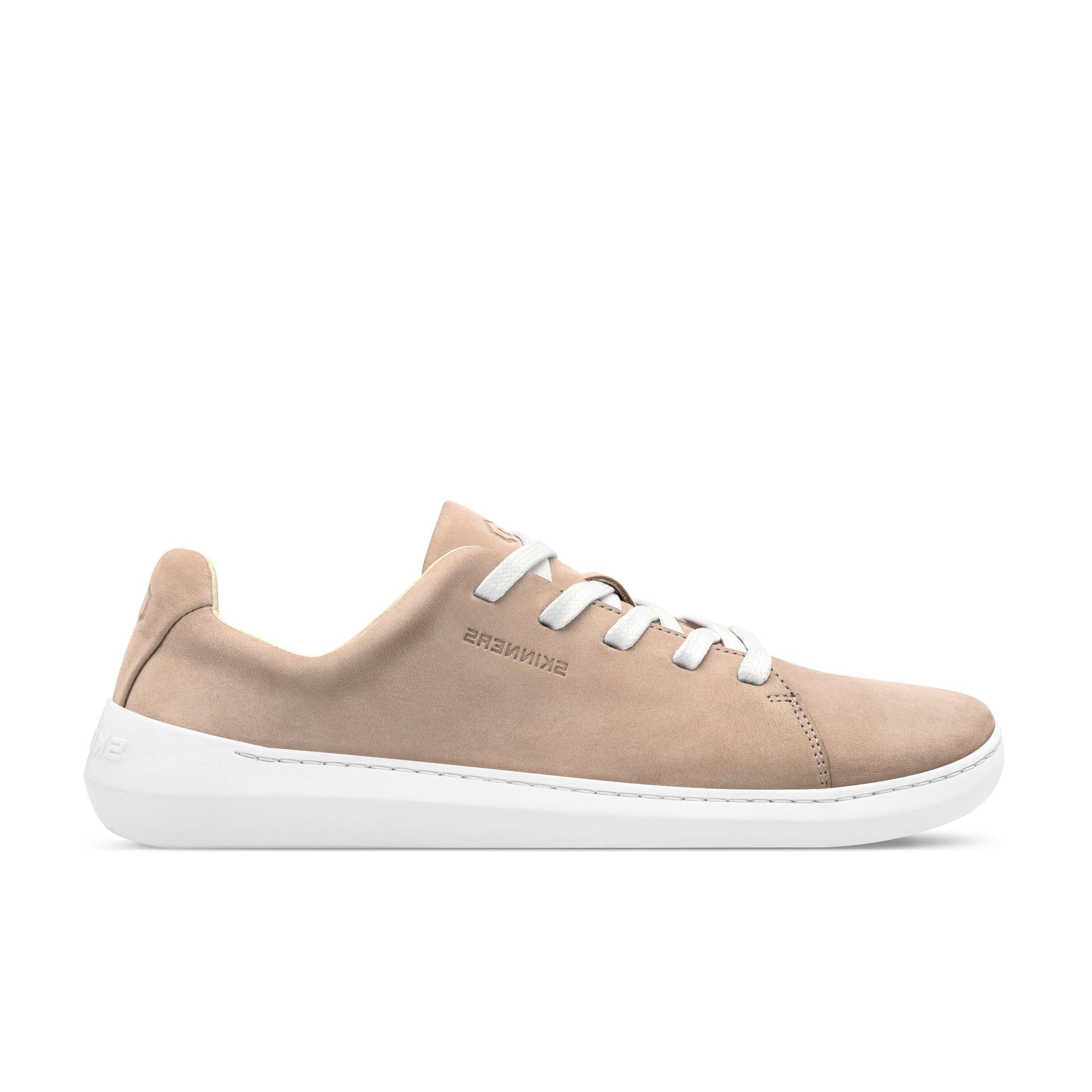 Mærkbare Walker barfods sneakers til kvinder og mænd i farven beige / white, yderside