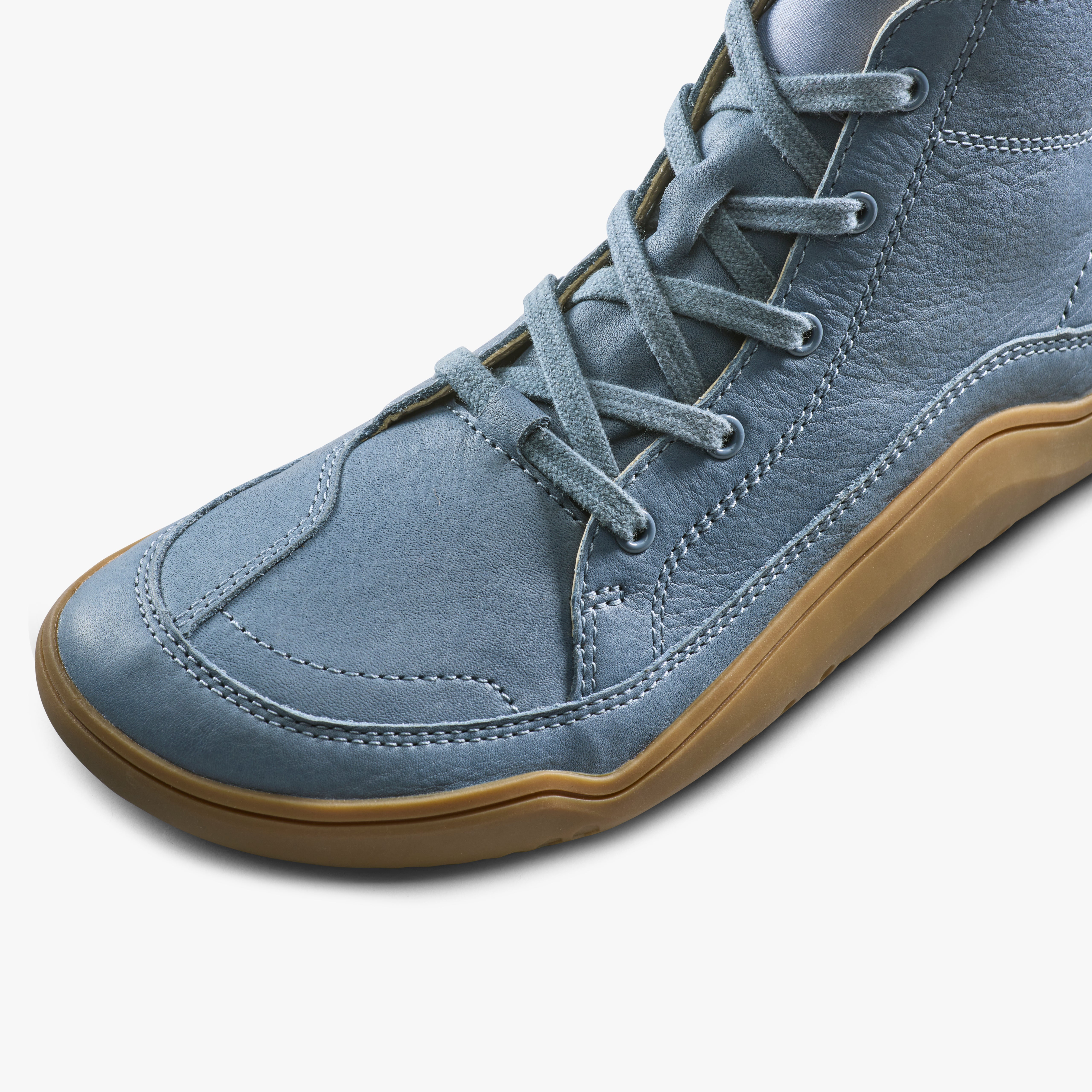 Vivobarefoot Gobi Boot Juniors barfodssko til børn i farven indigo, nærbillede