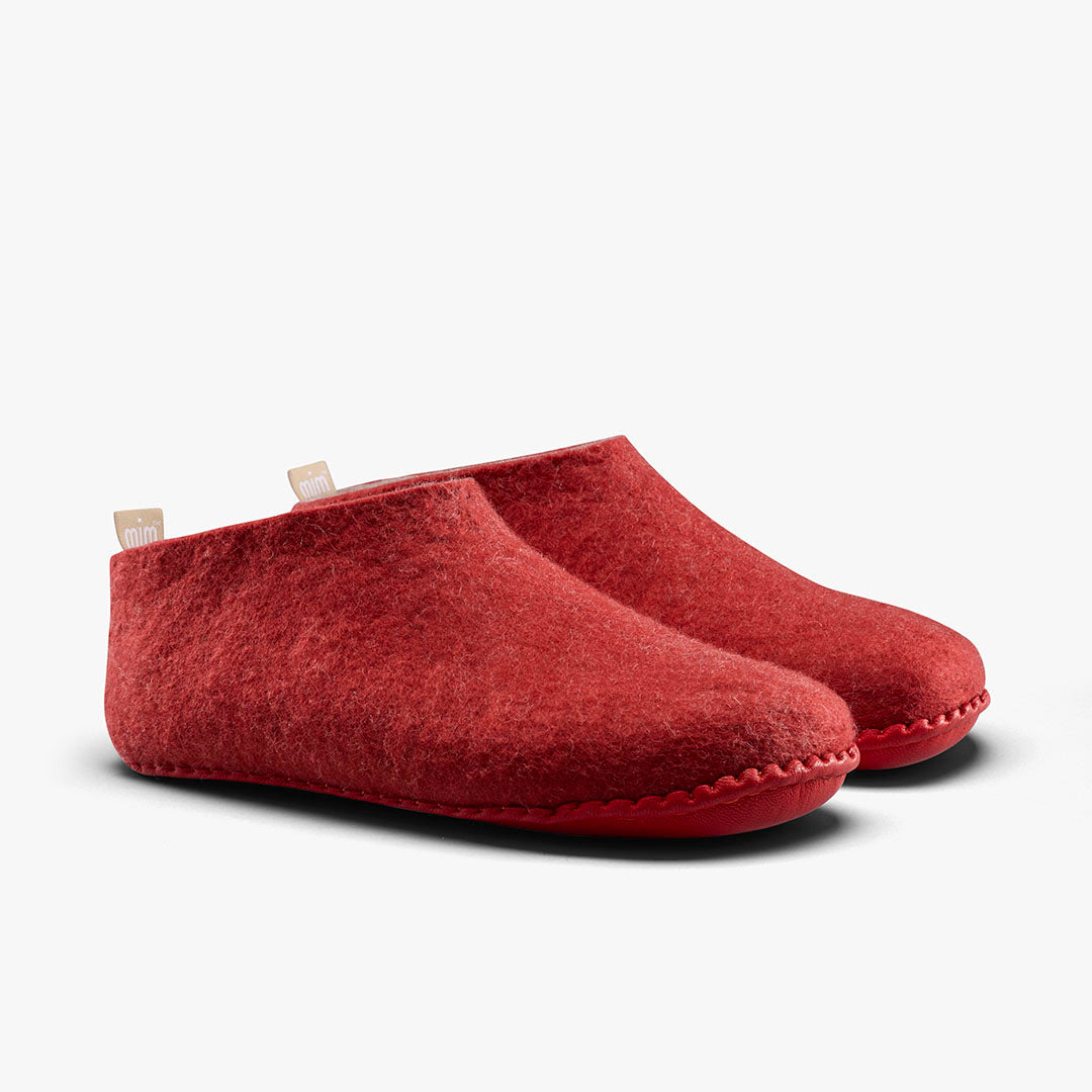 Vivobarefoot MIM Felt Slipper II – Mineral Red