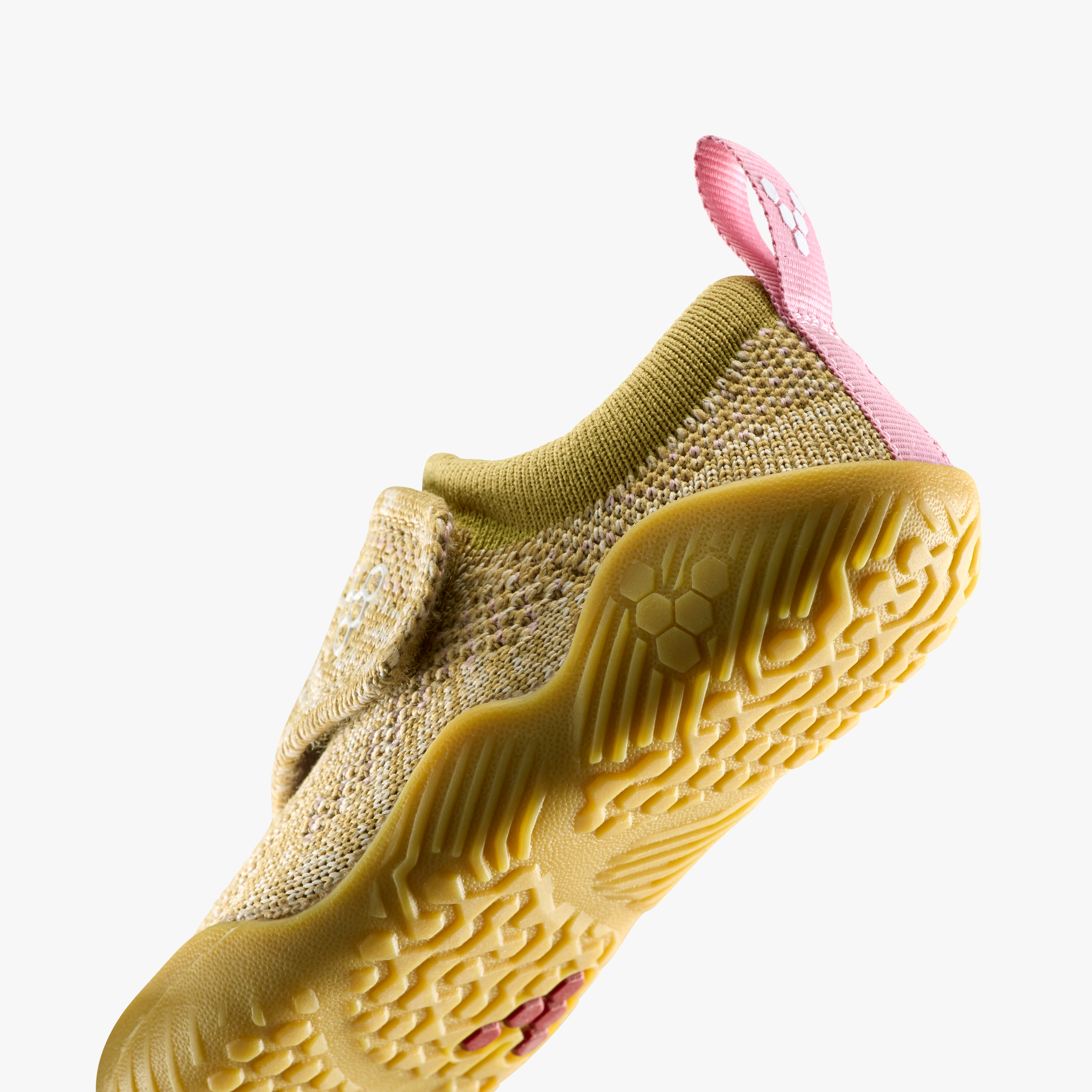 Vivobarefoot Motus Knit Toddlers barfodssko til børn i farven wood, nærbillede