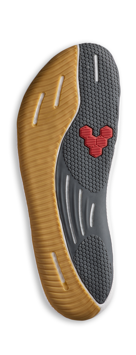 Vivobarefoot Primus Flow Knit Mens barfodssko til mænd i farven eclipse/gum, sål