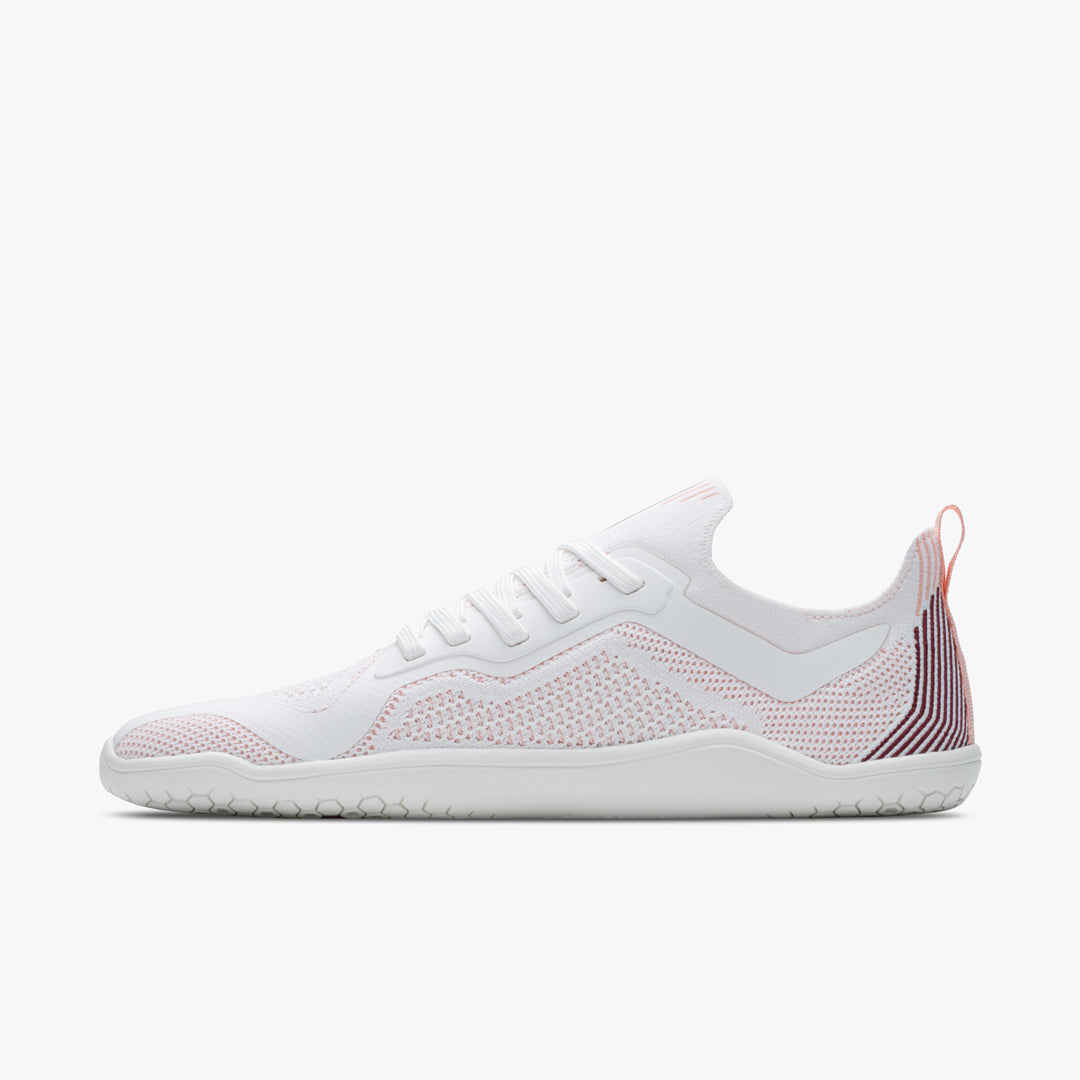 Vivobarefoot Primus Lite Knit Womens – White/Peach Melba