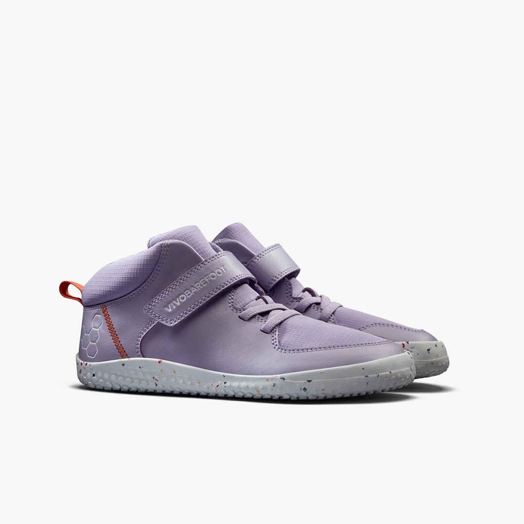 Vivobarefoot Primus Ludo Hi Juniors – Lilla