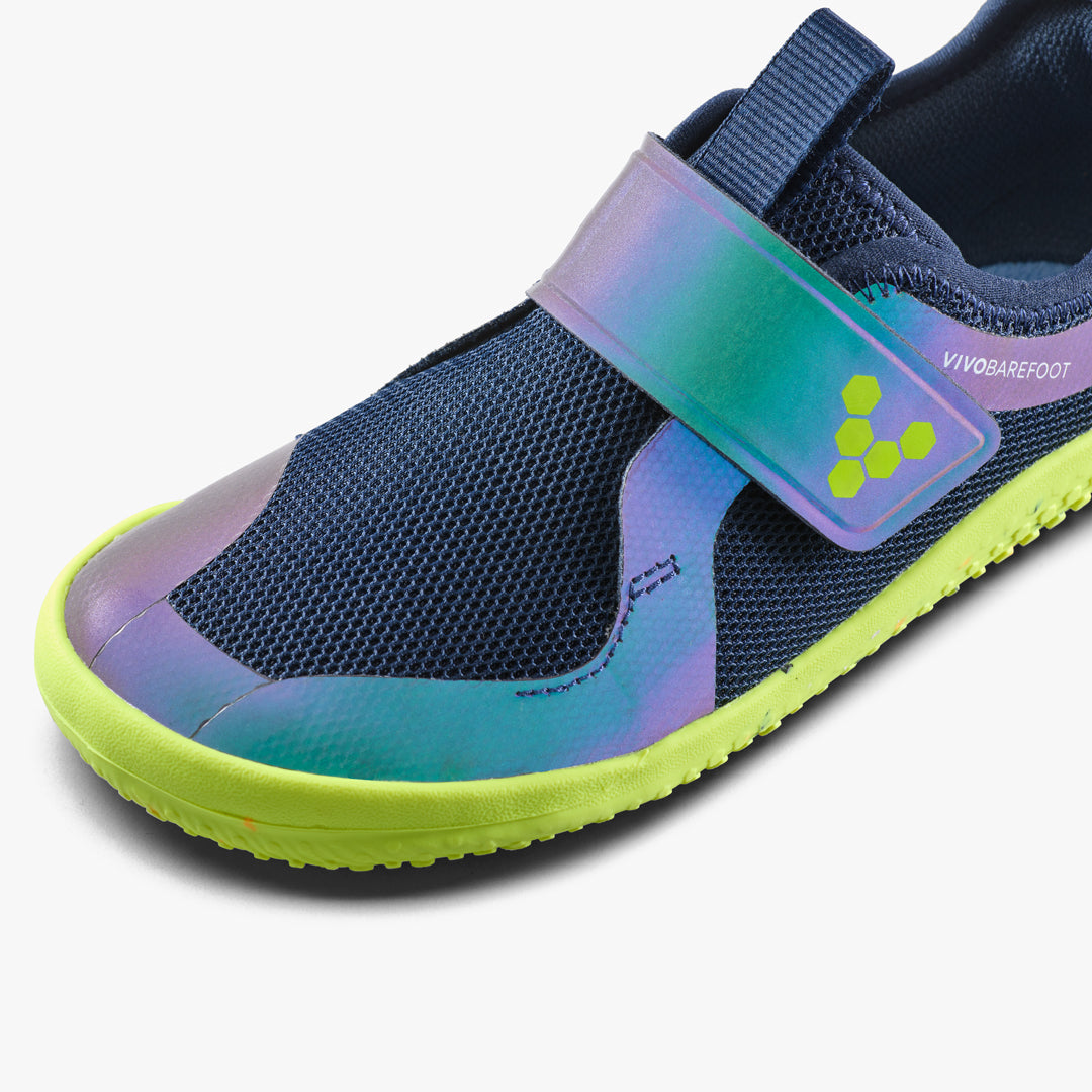 Vivobarefoot Primus Sport IV Preschool barfodssko til børn i farven night sky, nærbillede