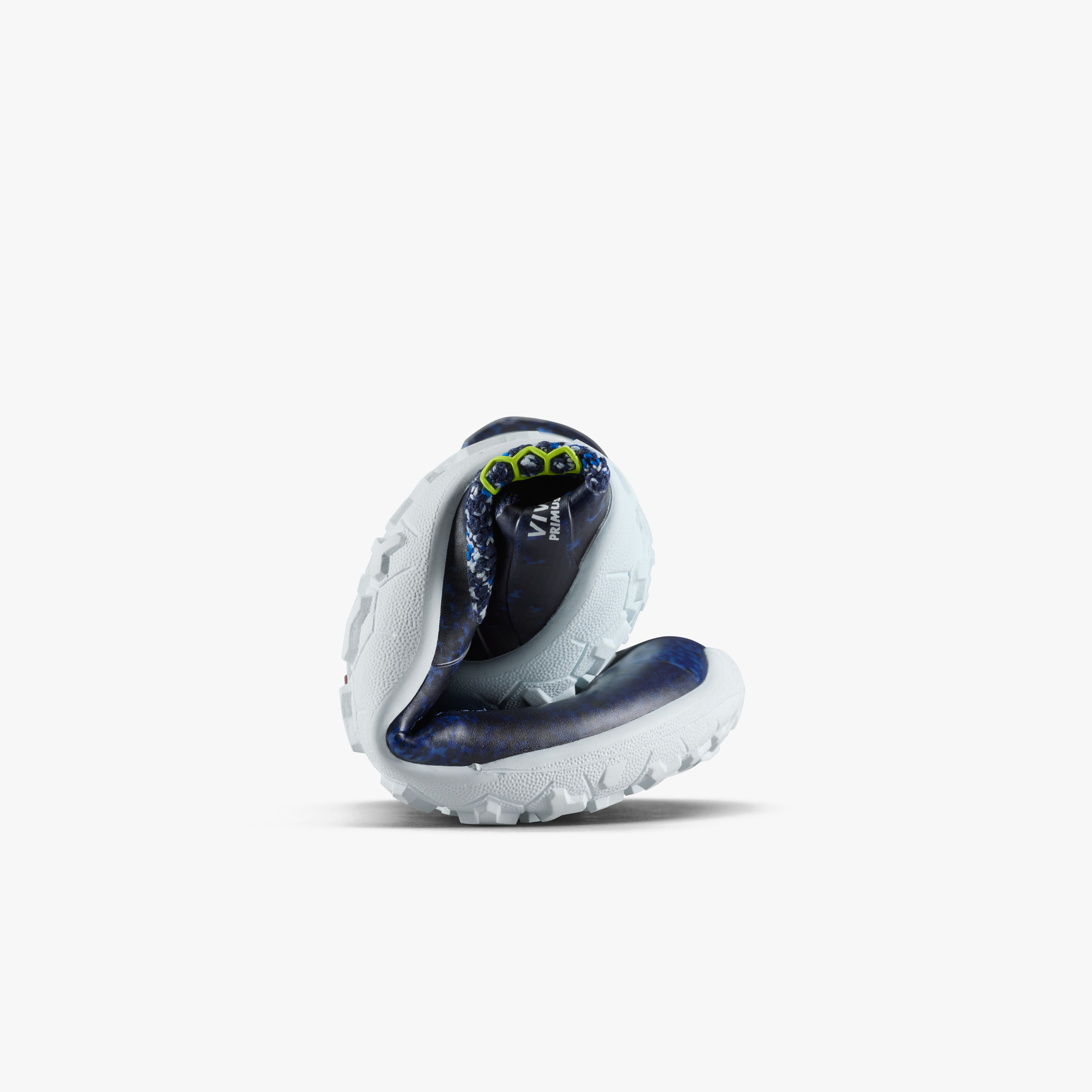 Vivobarefoot Primus Trail Knit FG Kids barfodssko til børn i farven night sky, rullet