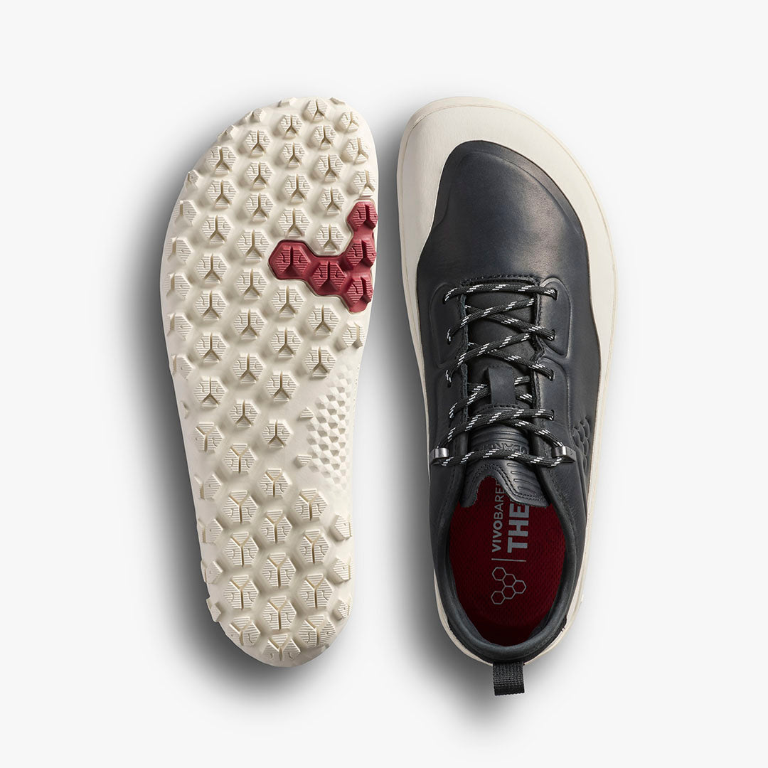 Vivobarefoot Tracker Leather AT Low Womens – Obsidian/White