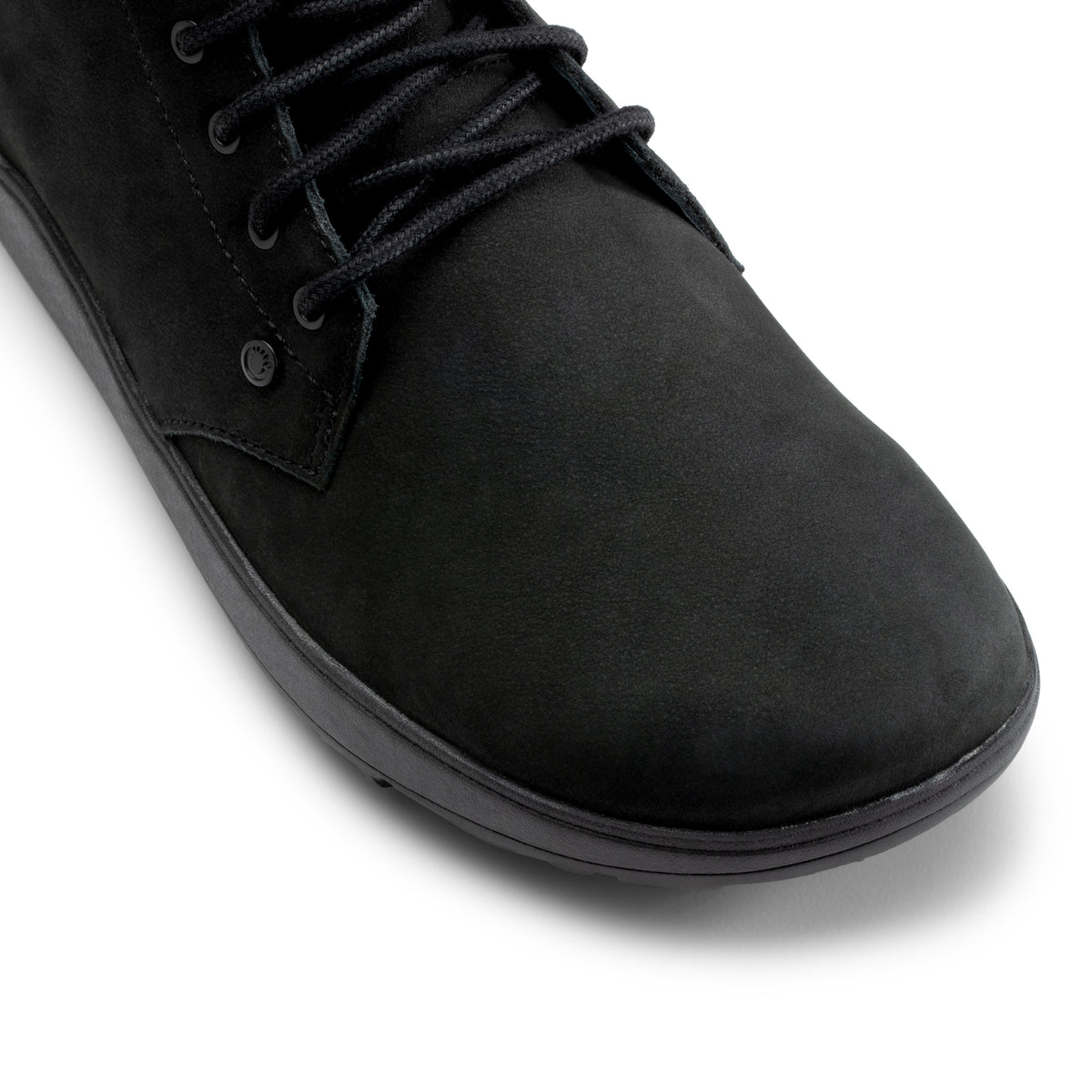 Xero Shoes Breckenridge barfodssko til dame i farven Black, detalje af tåkassen