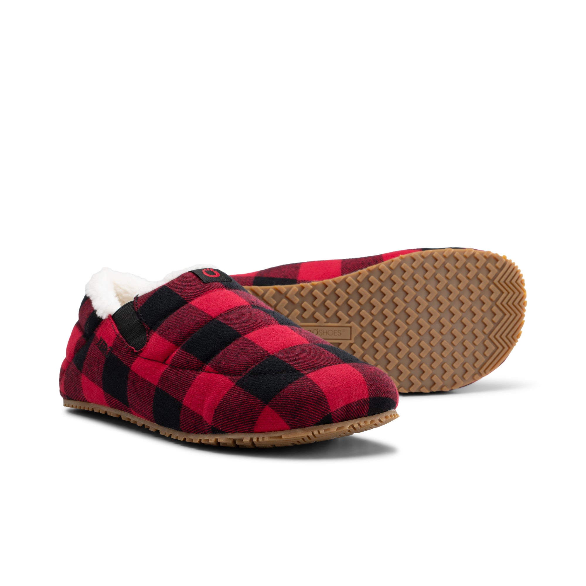 Xero Shoes Pagosa Cozy hjemmesko til herre i farven Buffalo Plaid, set som par