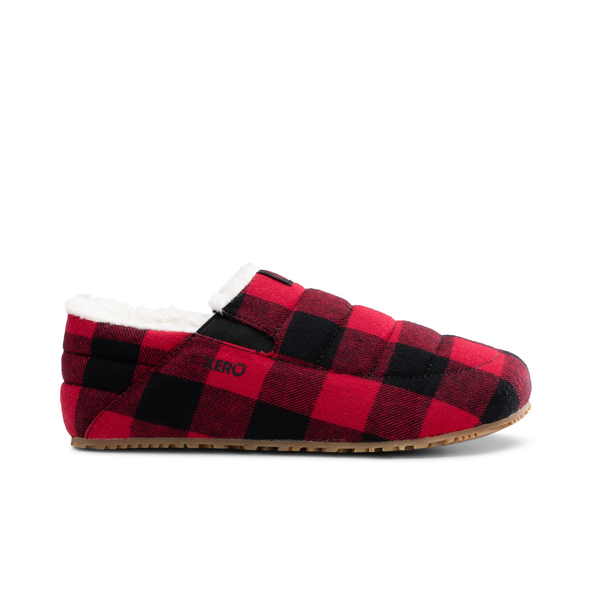 Xero Shoes Pagosa Cozy hjemmesko til dame i farven Buffalo Plaid, set fra ydersiden