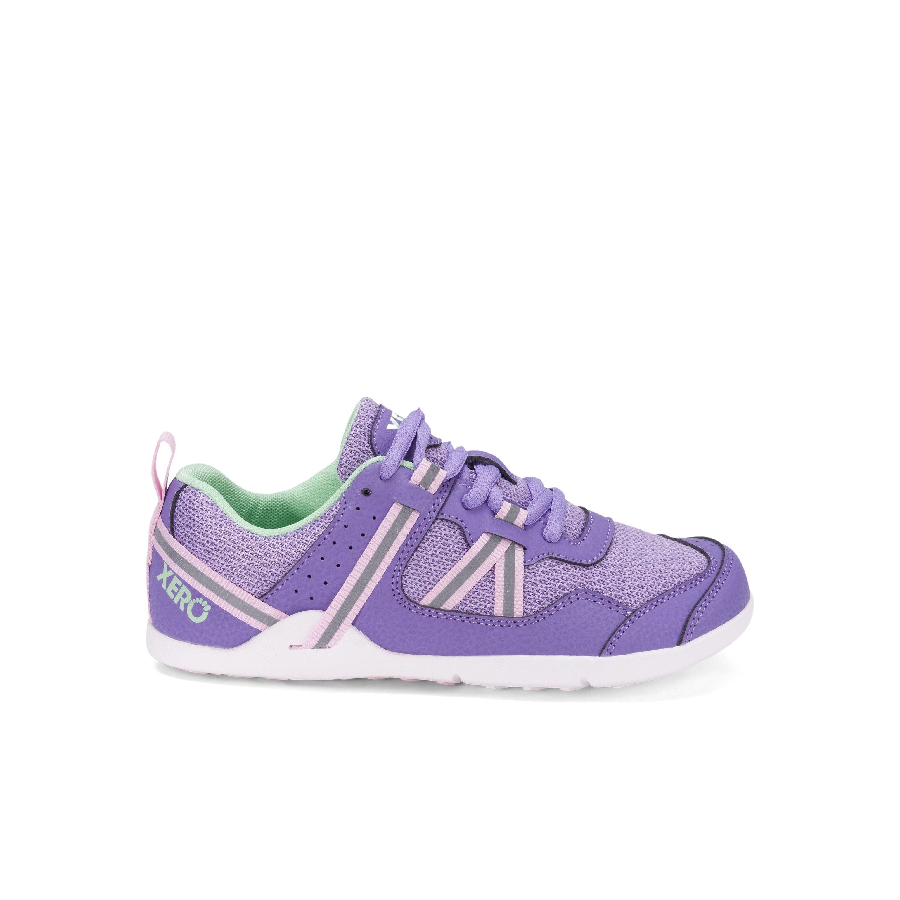 Xero Shoes Prio Kids barfods træningssko/sneakers til børn i farven lilac / pink, yderside