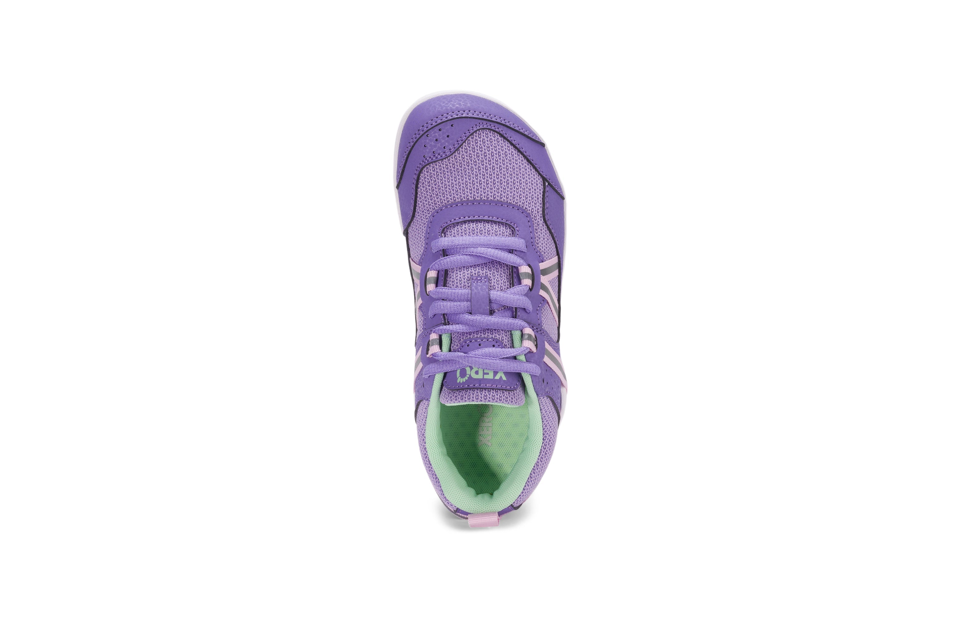 Xero Shoes Prio Kids barfods træningssko/sneakers til børn i farven lilac / pink, top