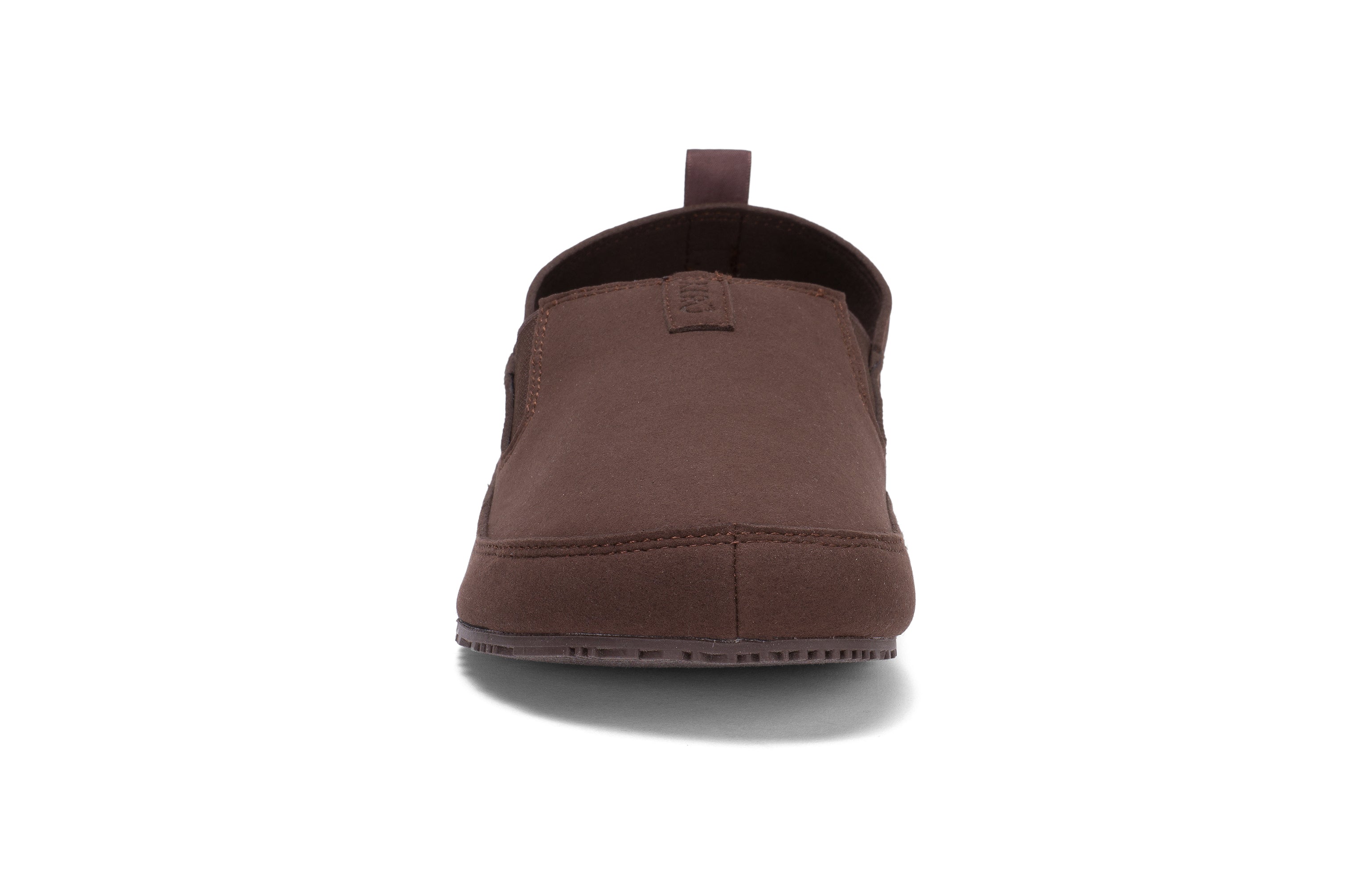 Xero Shoes Sunrise Mens barfods campsko og teltsko til mænd i farven brown, forfra