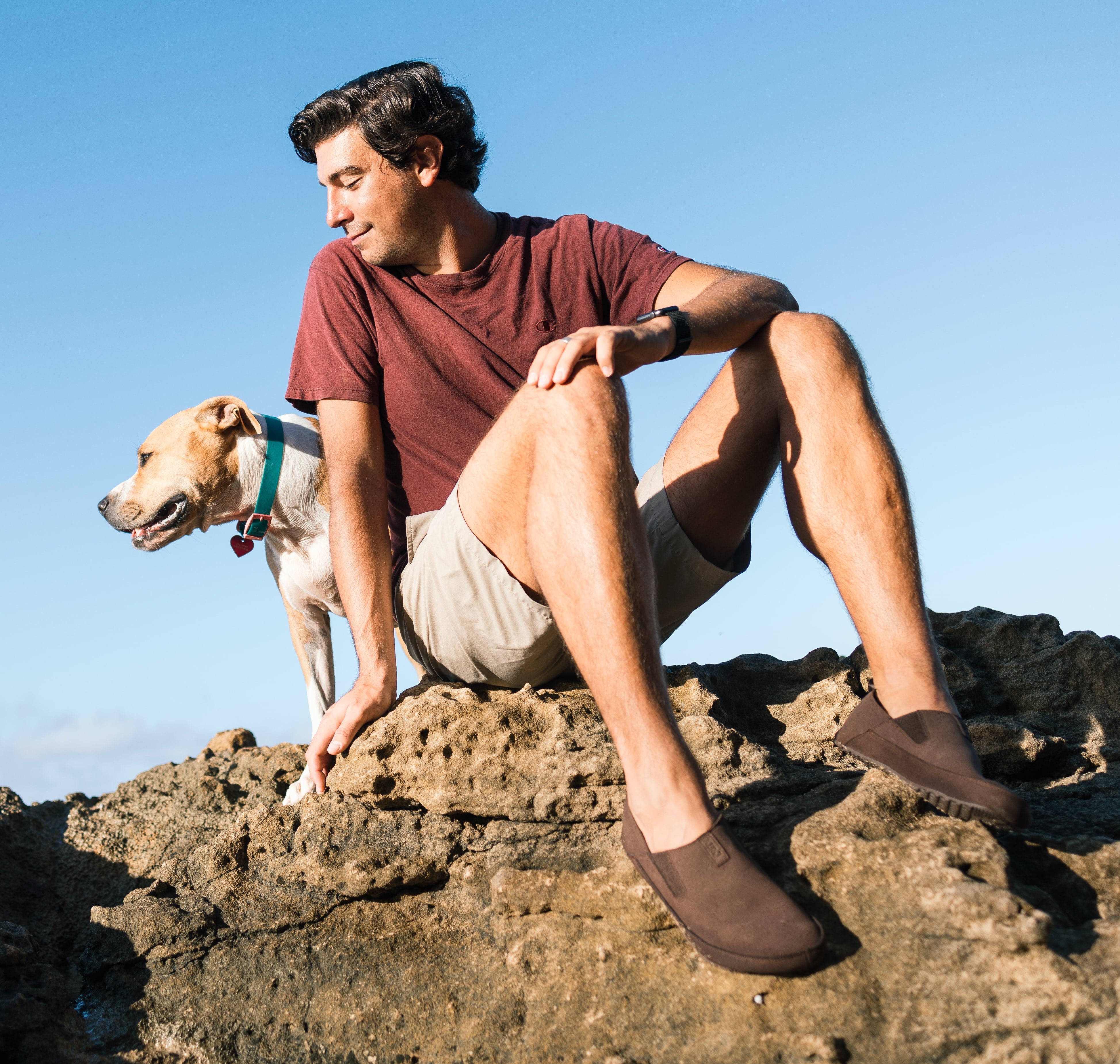 Xero Shoes Sunrise Mens barfods campsko og teltsko til mænd i farven brown, lifestyle