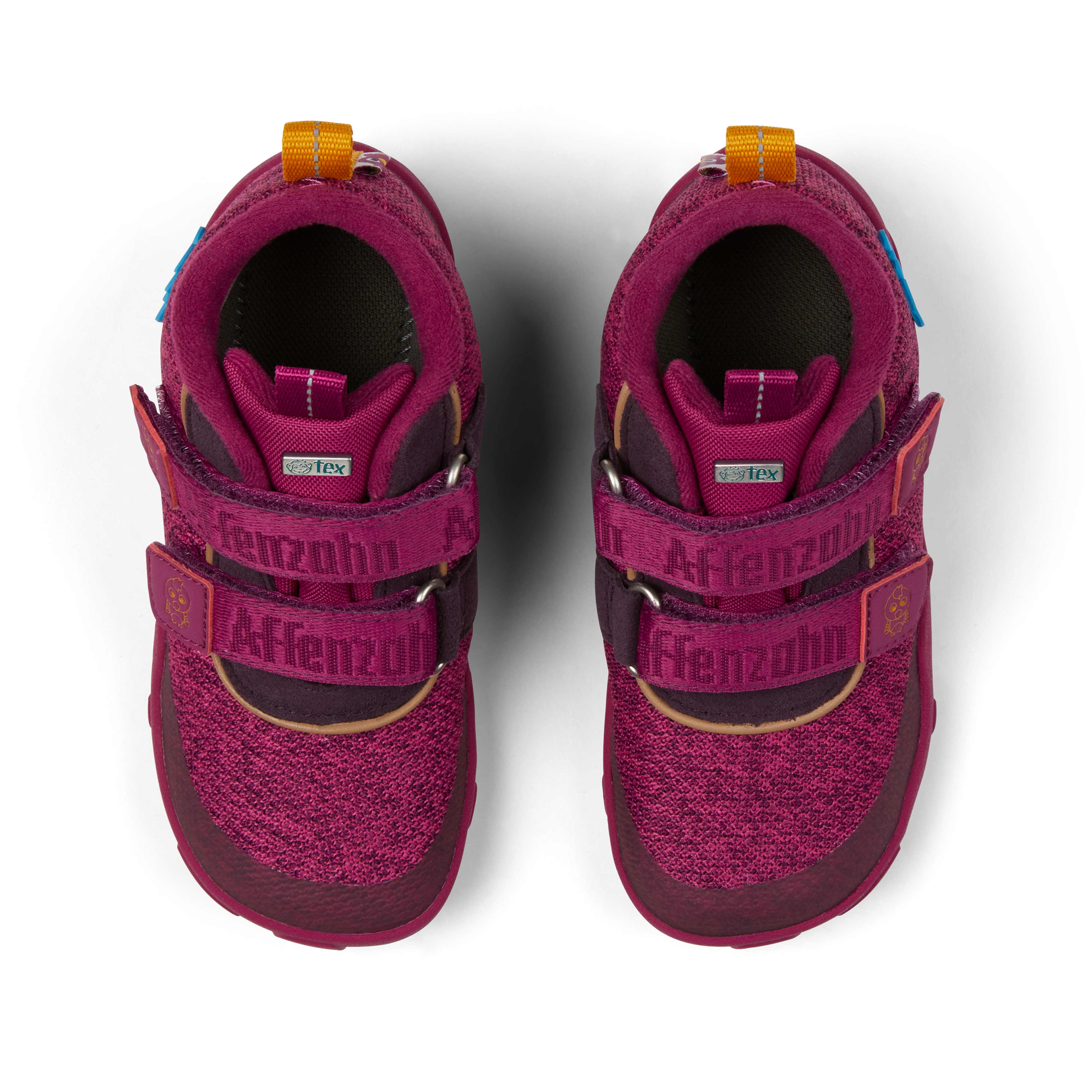 Affenzahn Low Boot Knit Happy barfods overgangssko til børn i farven bird, top