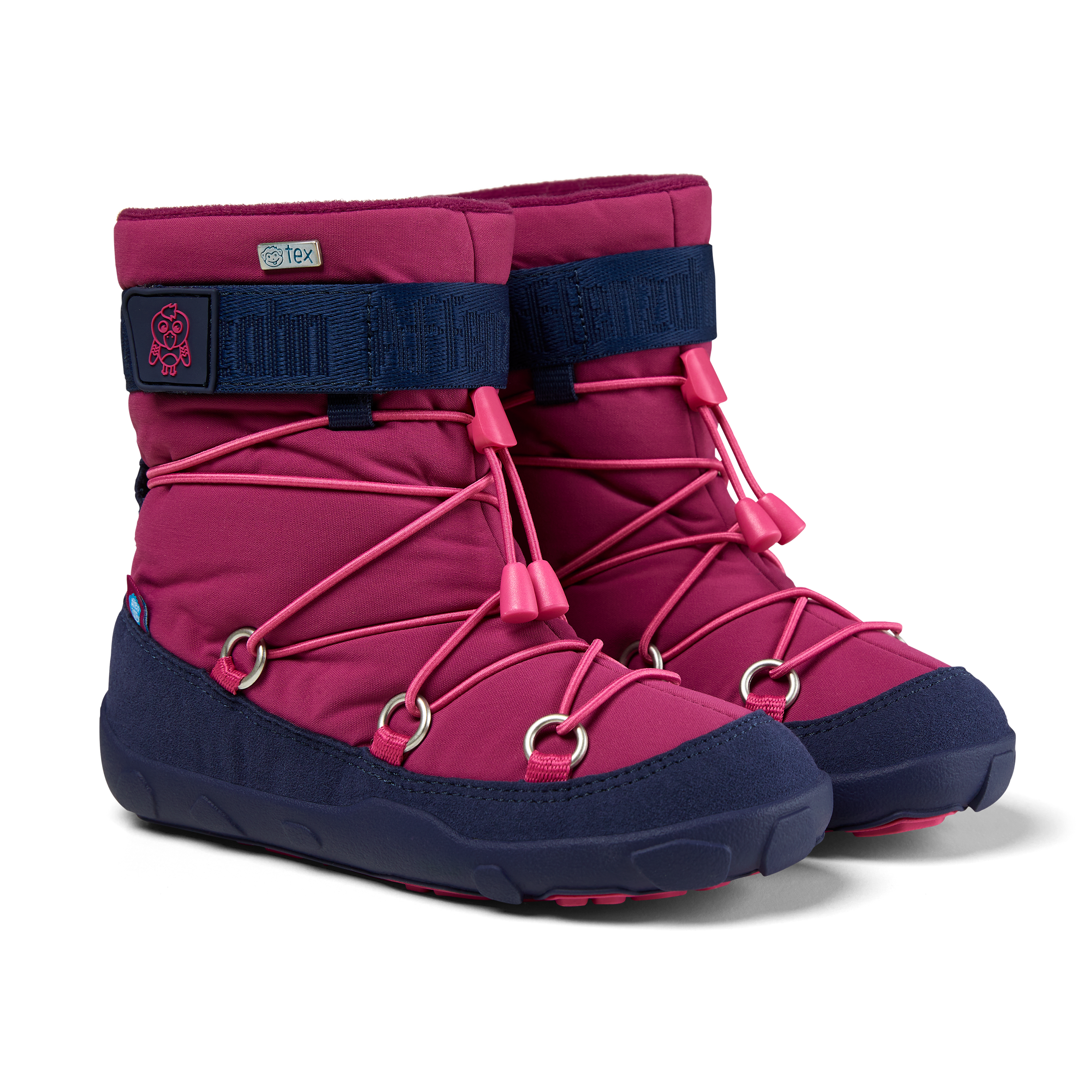 Affenzahn Snow Boot Vegan Snowy barfods vinterstøvler til børn i farven flamingo, par