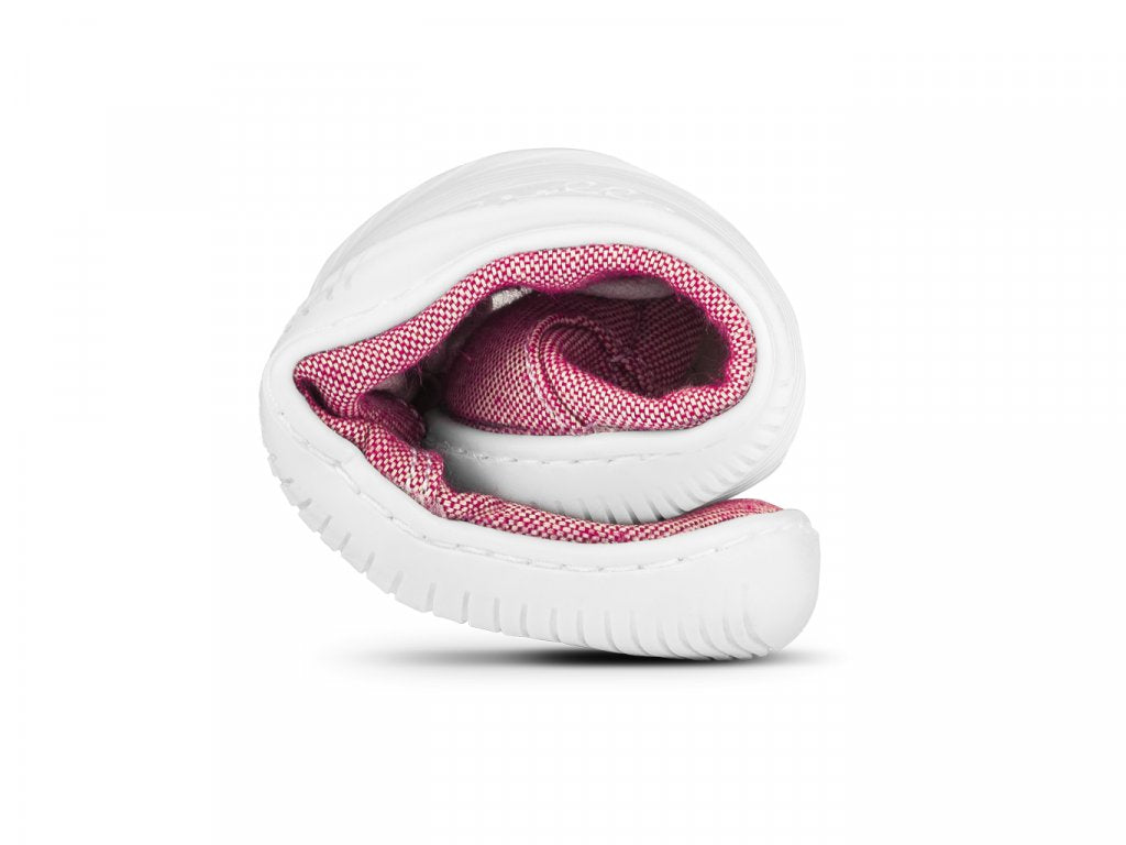 Aylla Nuna Womens barfods canvas sneaker til kvinder i farven red, rullet