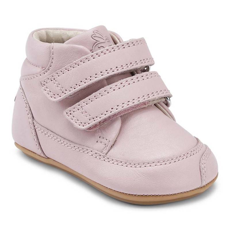 Bundgaard Prewalker II Velcro barfods prewalkers til tumlinge i farven old rose, vinklet