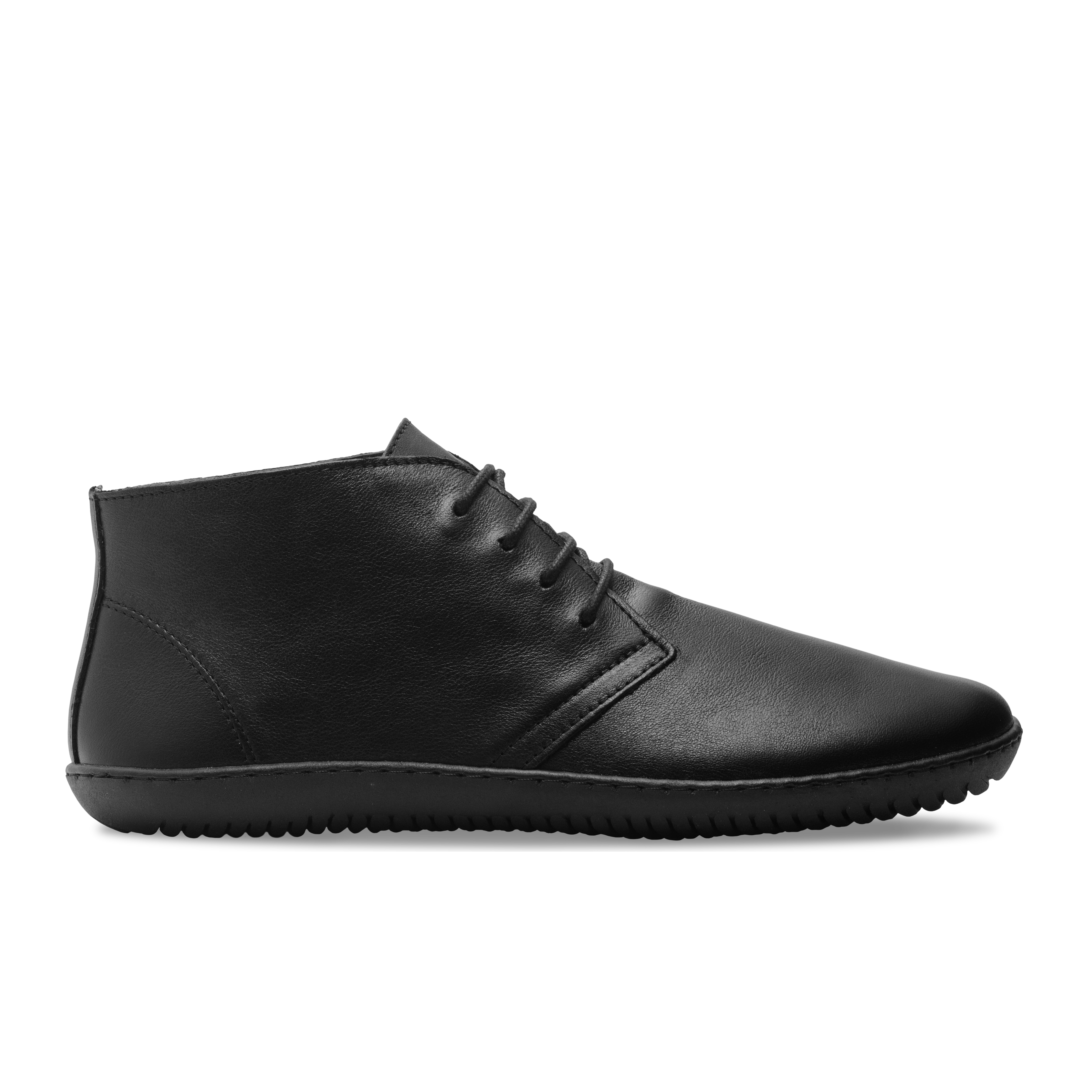 Groundies Milano Men barfods anklehøj snøresko til mænd i farven black, yderside