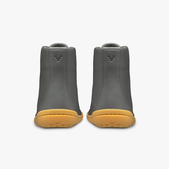 Vivobarefoot Gobi Hi IV Womens barfods støvler til kvinder i farven graphite, bagfra