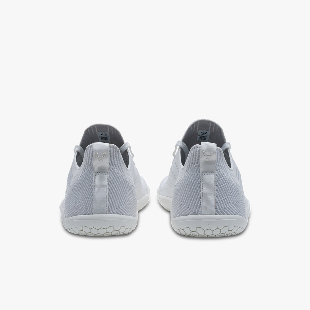 Vivobarefoot Primus Lite Knit Mens barfods træningssko til mænd i farven bright white, bagfra