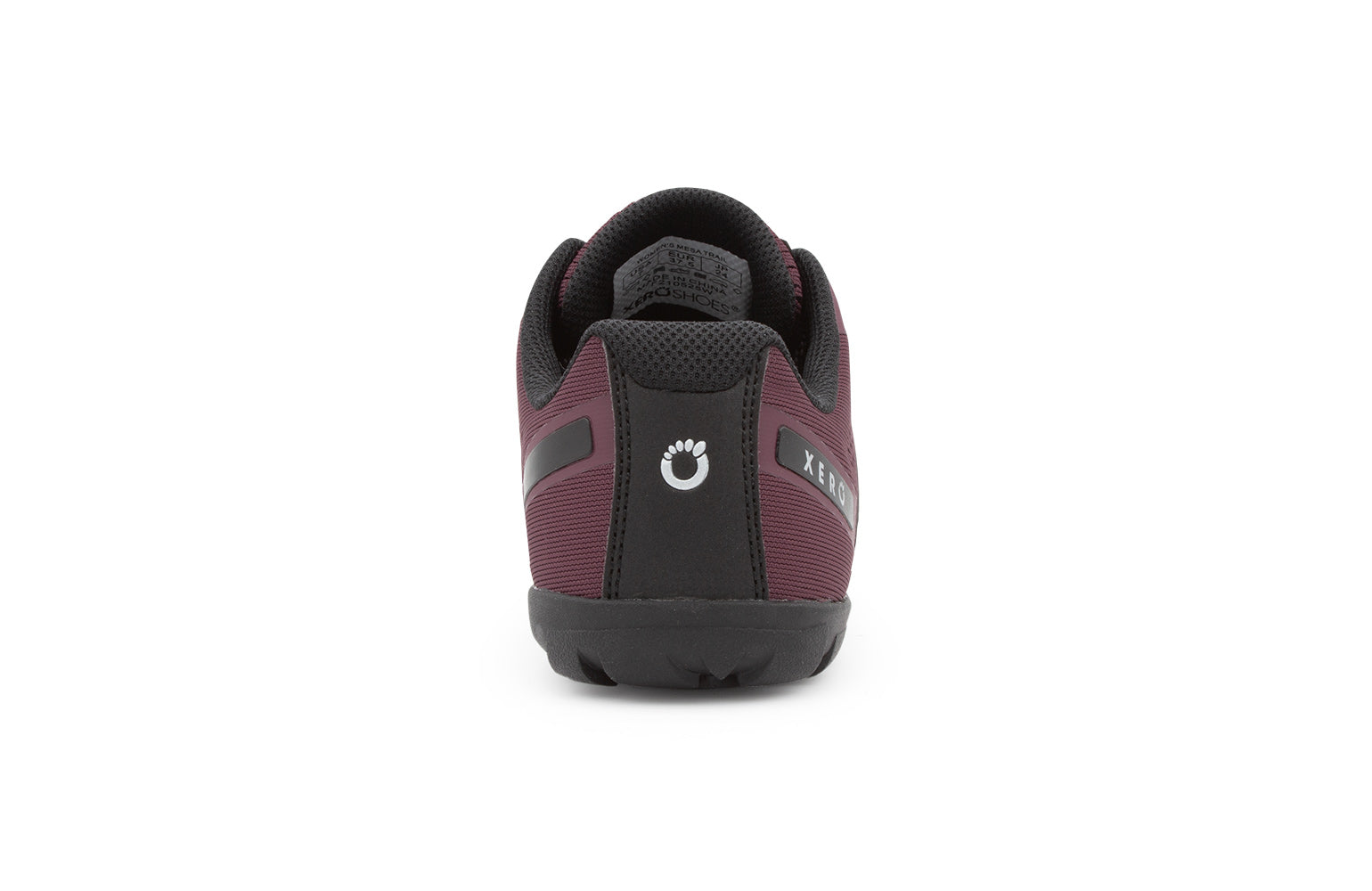 Xero Shoes Mesa Trail barfods trailsko til kvinder i farven muddy rose, bagfra