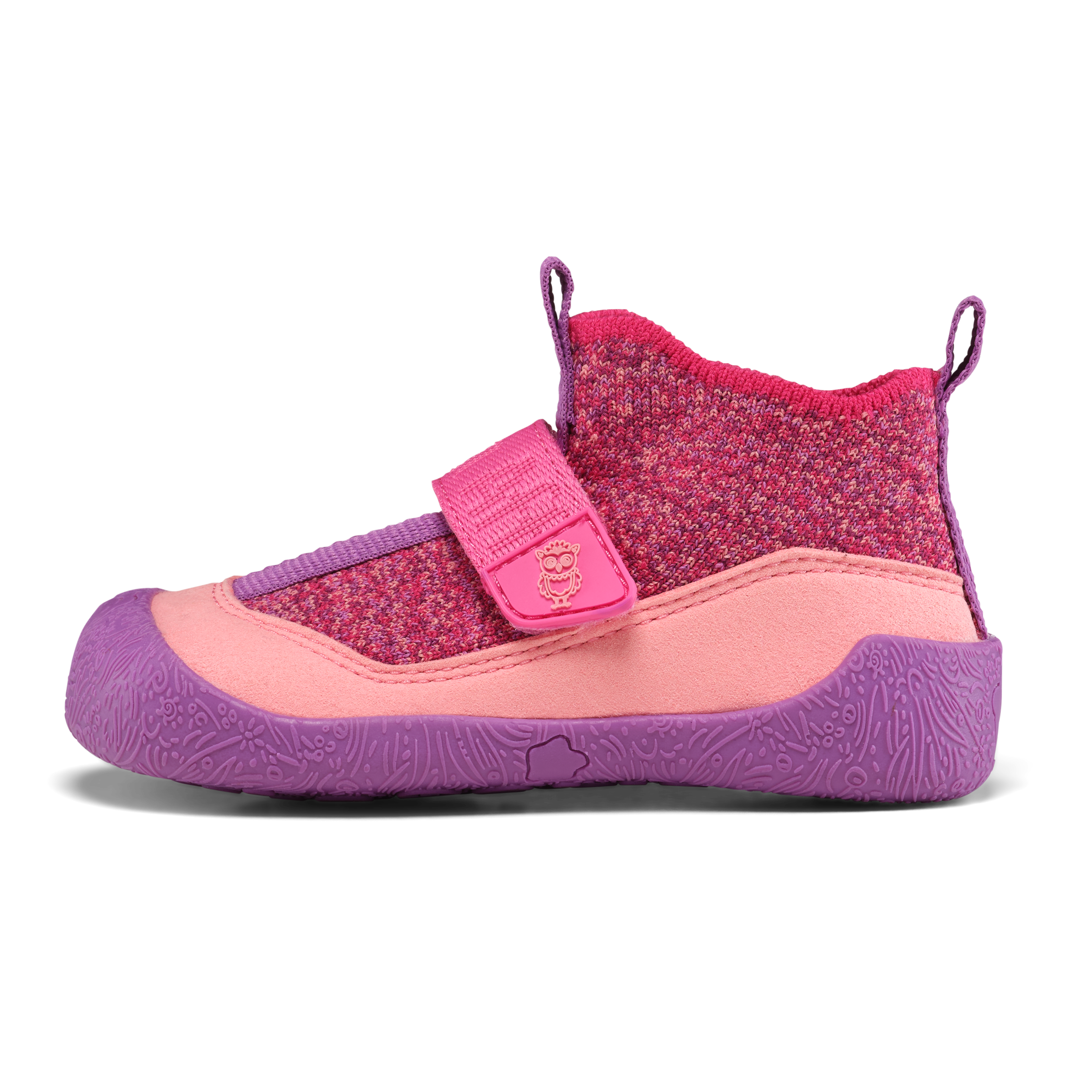 Affenzahn Prewalker Knit Toddly barfodssko til børn i farven Owl, produktbillede