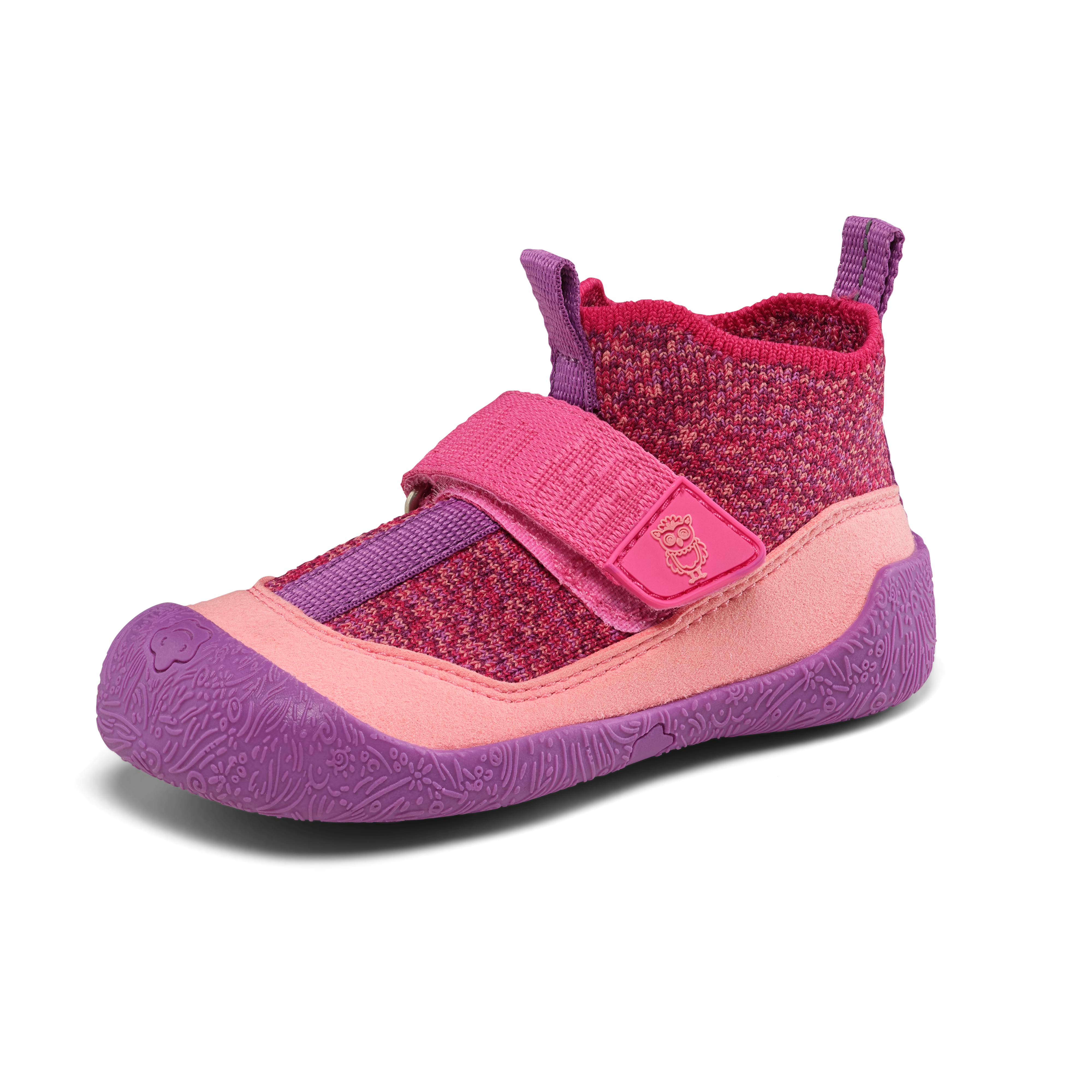 Affenzahn Prewalker Knit Toddly barfodssko til børn i farven Owl, produktbillede