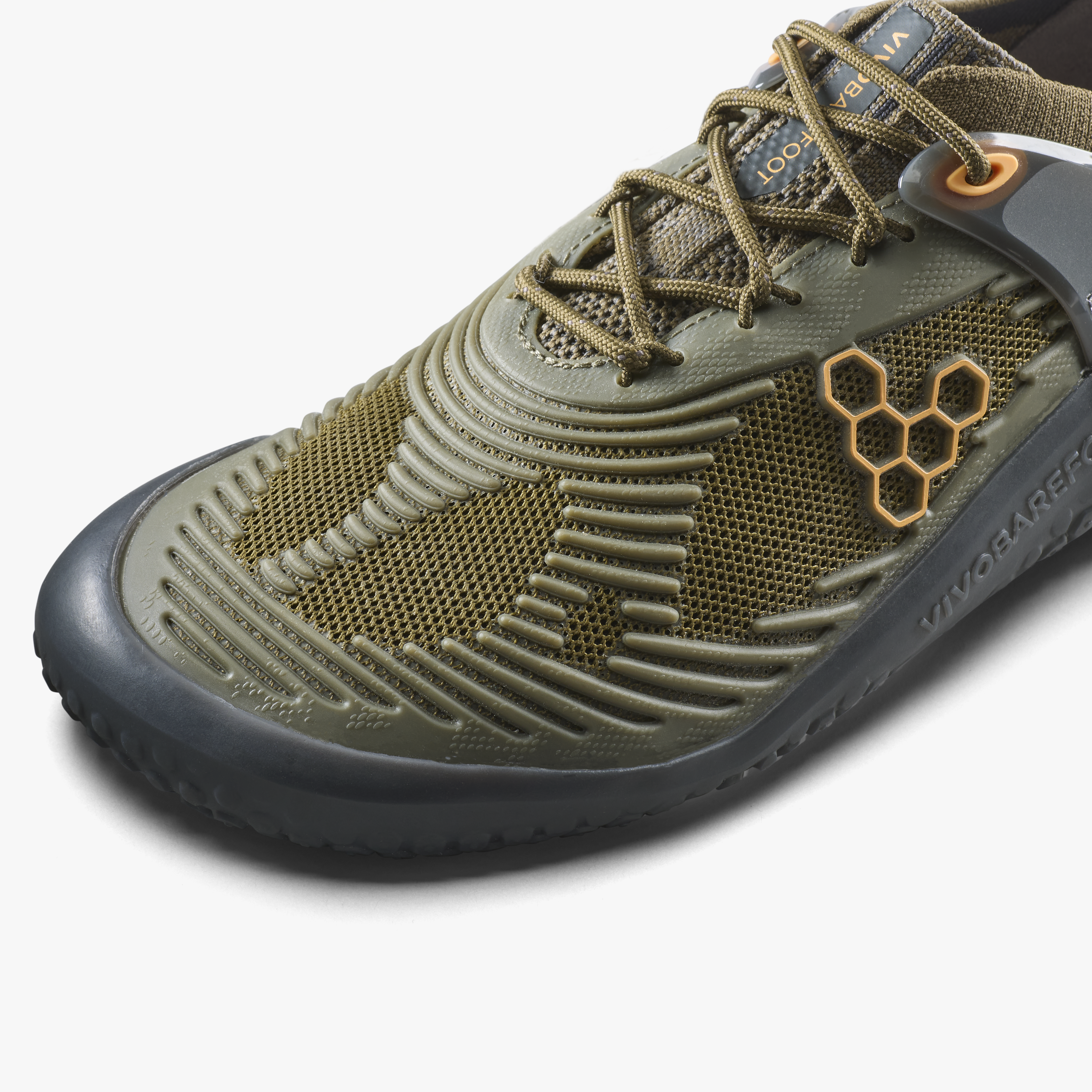 Vivobarefoot Motus Strength II Womens Dark Olive, detalje nærbillede