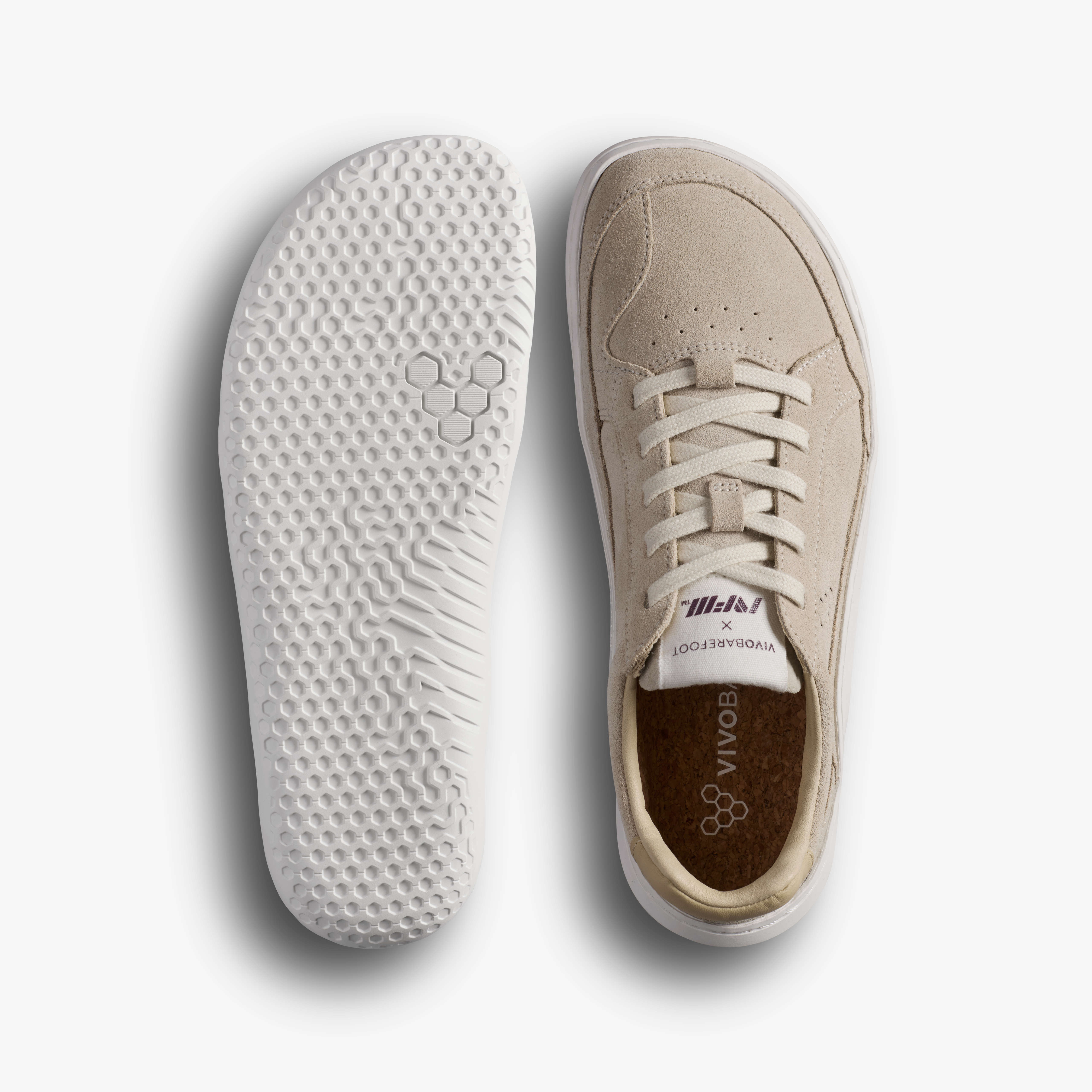 Vivobarefoot Gobi II Sneaker Premium Leather Mens Sand/Fig, sål og overdel